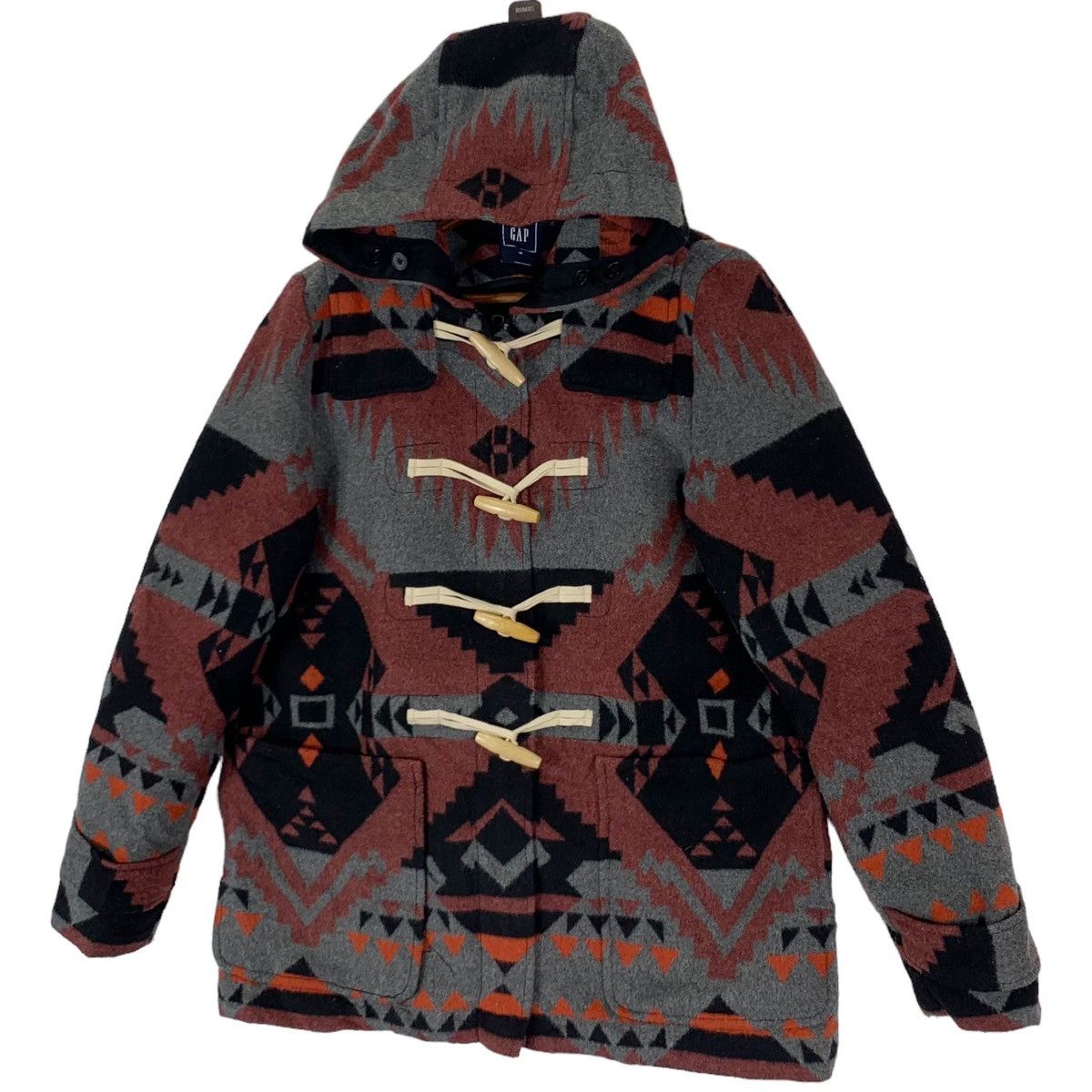 Aztech Mountain × Gap × Native VINTAGE GAP DUFFLE NATIVE AMERICAN WOOL COAT Size US M / EU 48-50 / 2 - 2 Thumbnail