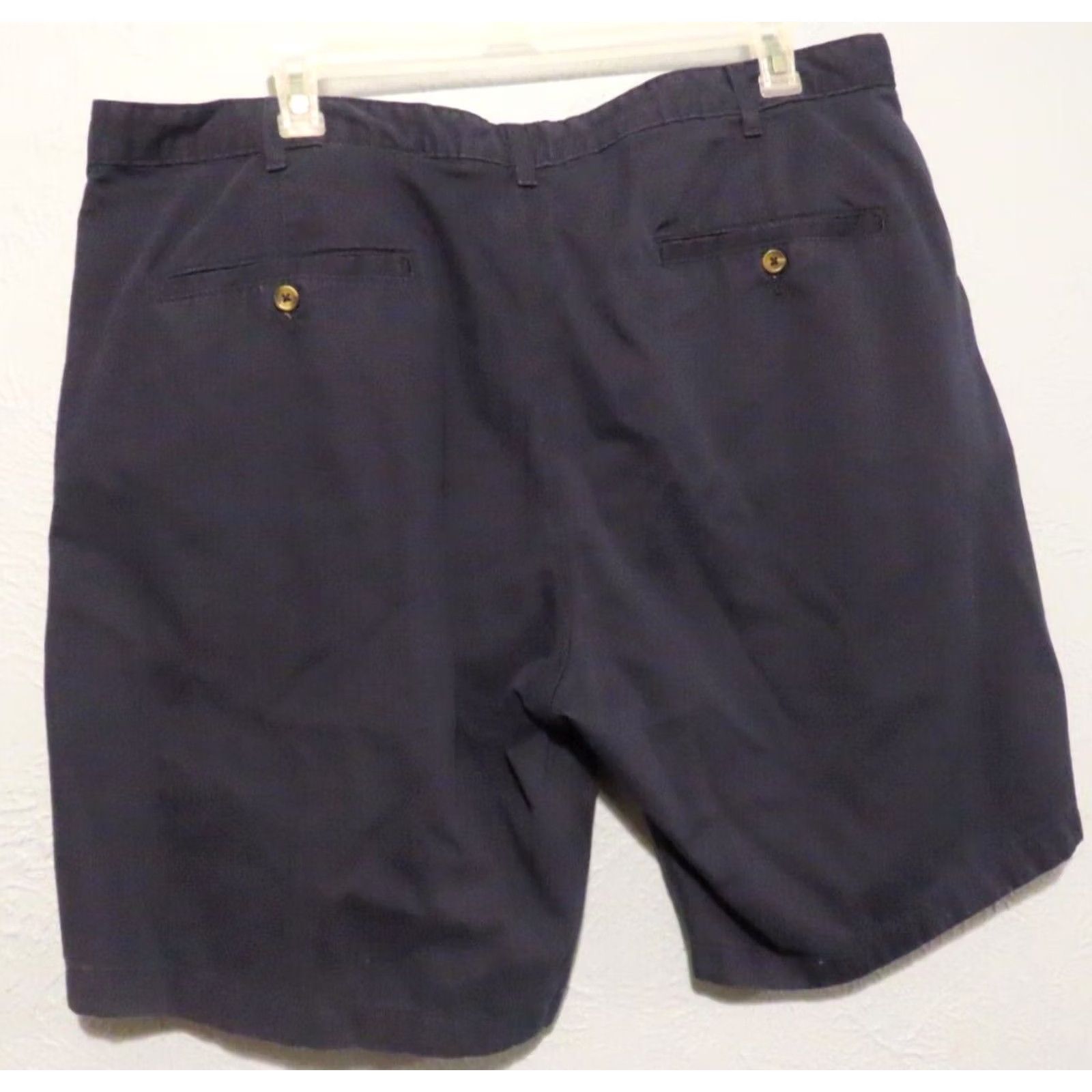 Vintage Saddlebred Shorts Chinos Mens 44W Big & Tall Navy Blue Flat Front Zip Pocket Slim Inseam 10" Cotton Denim Casual Travel Summer Modern Size US 44 / EU 60 - 5 Thumbnail