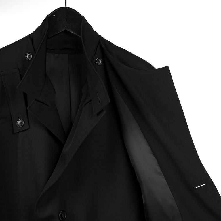 Yohji Yamamoto Yohji Yamamoto Homme Gabardine Left Double Spare Stand Coat Size US S / EU 44-46 / 1 - 19 Thumbnail