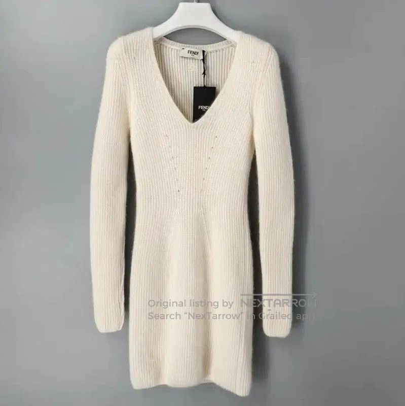Fendi Fendi Women's White Wool Dress . Size M / US 6-8 / IT 42-44 - 1 Thumbnail