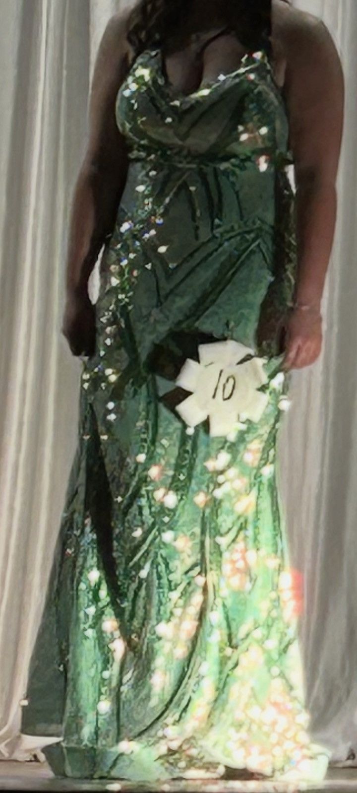 Dillard's Green sequin prom or pageant dress Size XL / US 12-14 / IT 48-50 - 4 Thumbnail