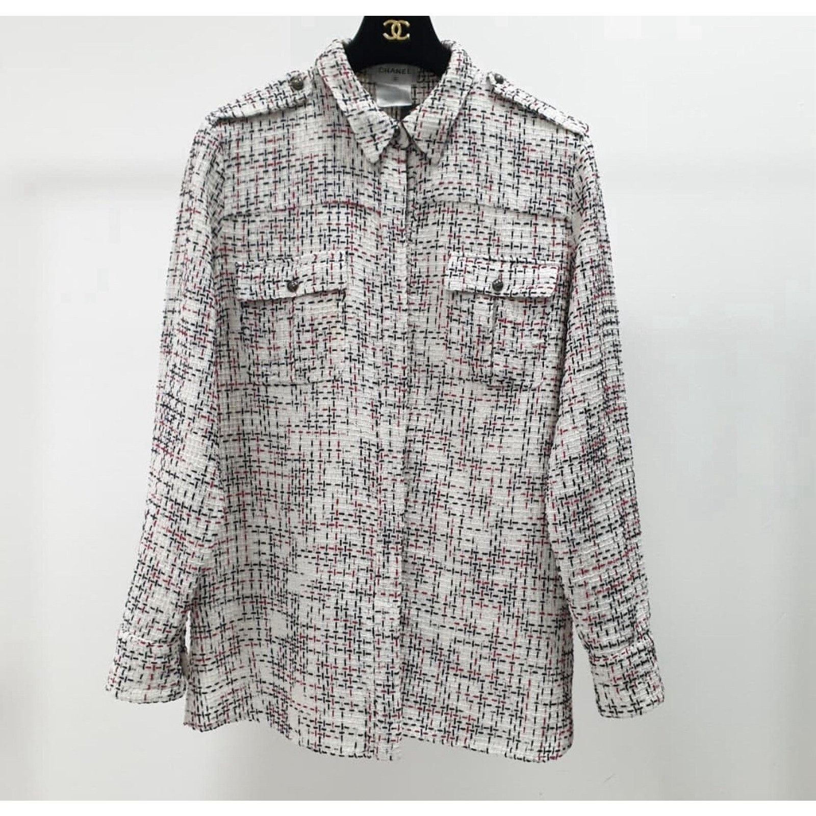 Chanel CHANEL Tweed Shirt Sz.46 Size XL / US 12-14 / IT 48-50 - 1 Thumbnail