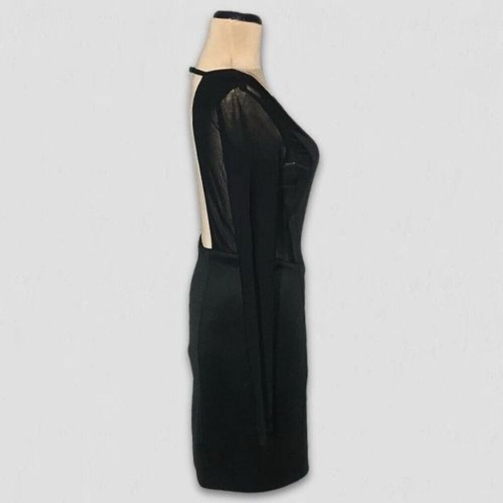 Vintage Mini Dress Backless Bodycon Sheer Mesh Cut Out Black sz M Size L / US 10 / IT 46 - 4 Thumbnail