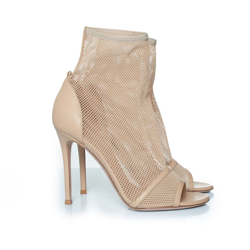 Gianvito Rossi Gianvito Rossi, fishnet sock boots in beige Size US 8 / IT 38 - 3 Thumbnail