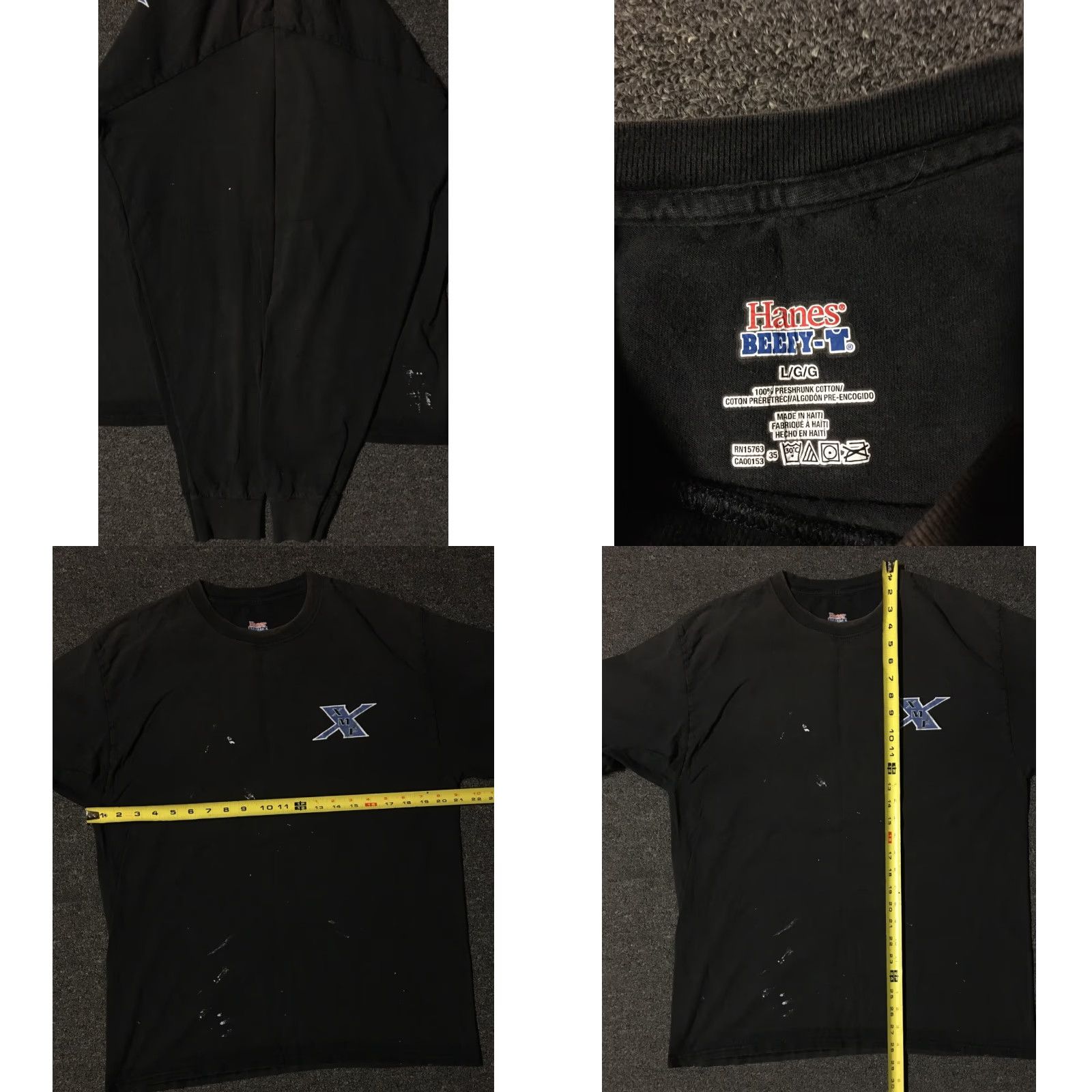 Thrasher VINTAGE Thrashed Construction Shirt L Black Long Sleeve Distressed Paint Grunge Punk Skate Surf 90s Men T-Shirt Size US L / EU 52-54 / 3 - 8 Thumbnail