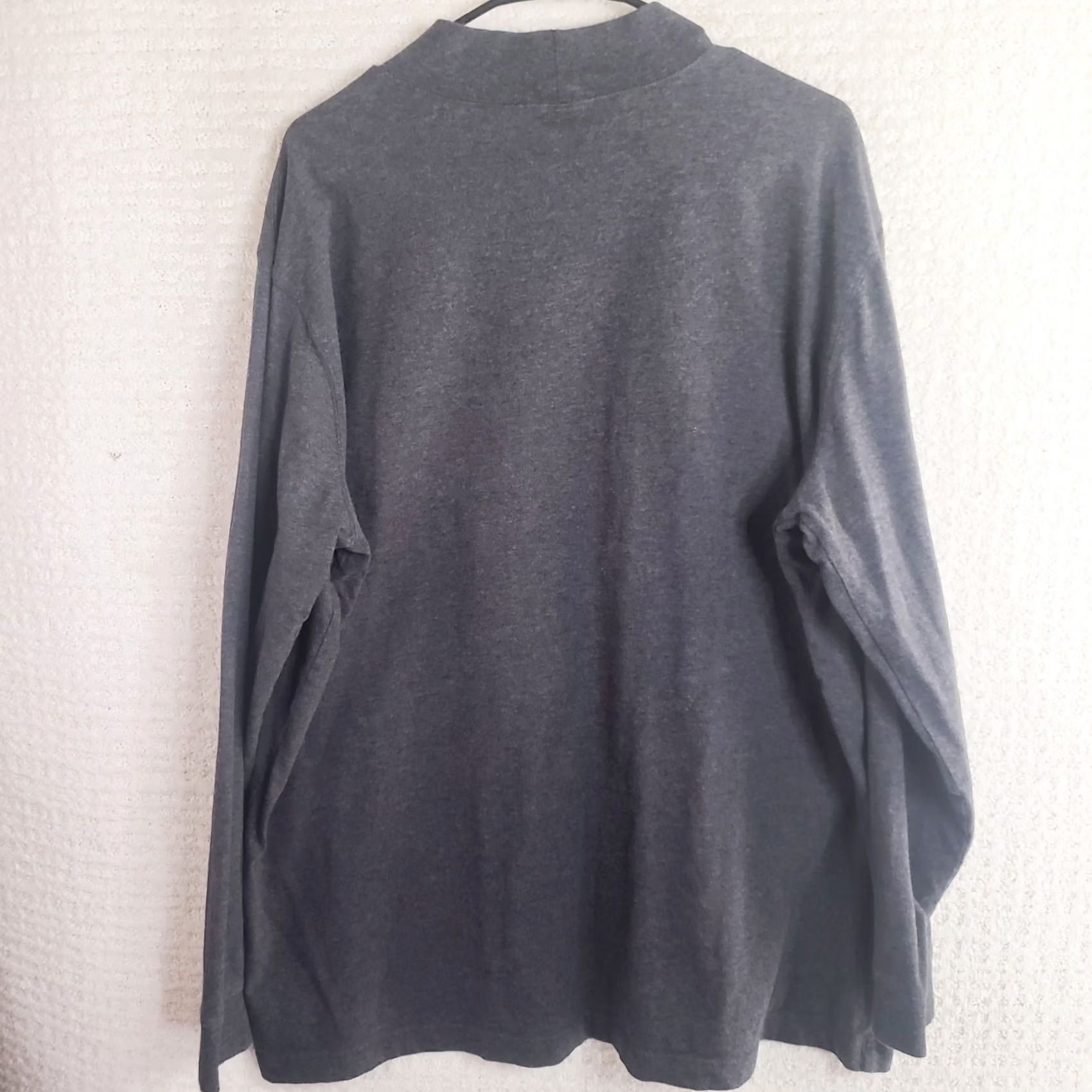 Lands' End Lands' End Men's Dark Charcoal Heather Super-T Mock Neck T-Shirt XXL Gray Mens Size US XXL / EU 58 / 5 - 5 Thumbnail