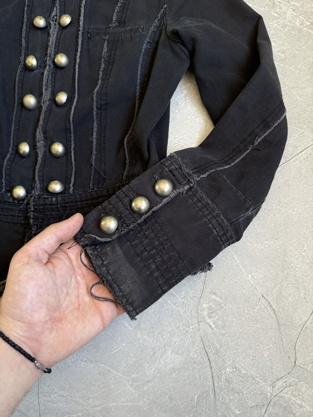 Hysteric Glamour 00s Military Napoleon Denim Jacket PPFM Balmain Style Y2k Size S / US 4 / IT 40 - 10 Thumbnail