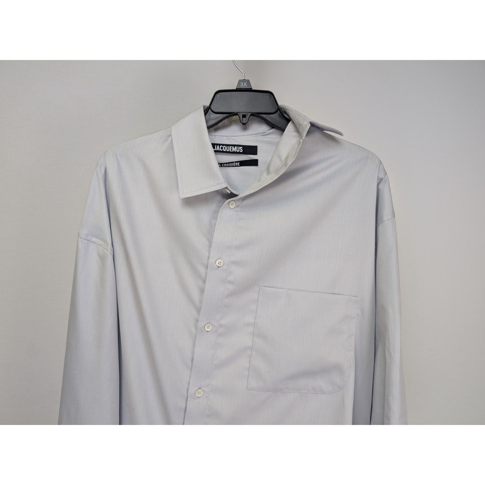 Jacquemus o1rshd1 LA Chemise Cuadro Button up Shirt in Light Grey Size US M / EU 48-50 / 2 - 8 Thumbnail