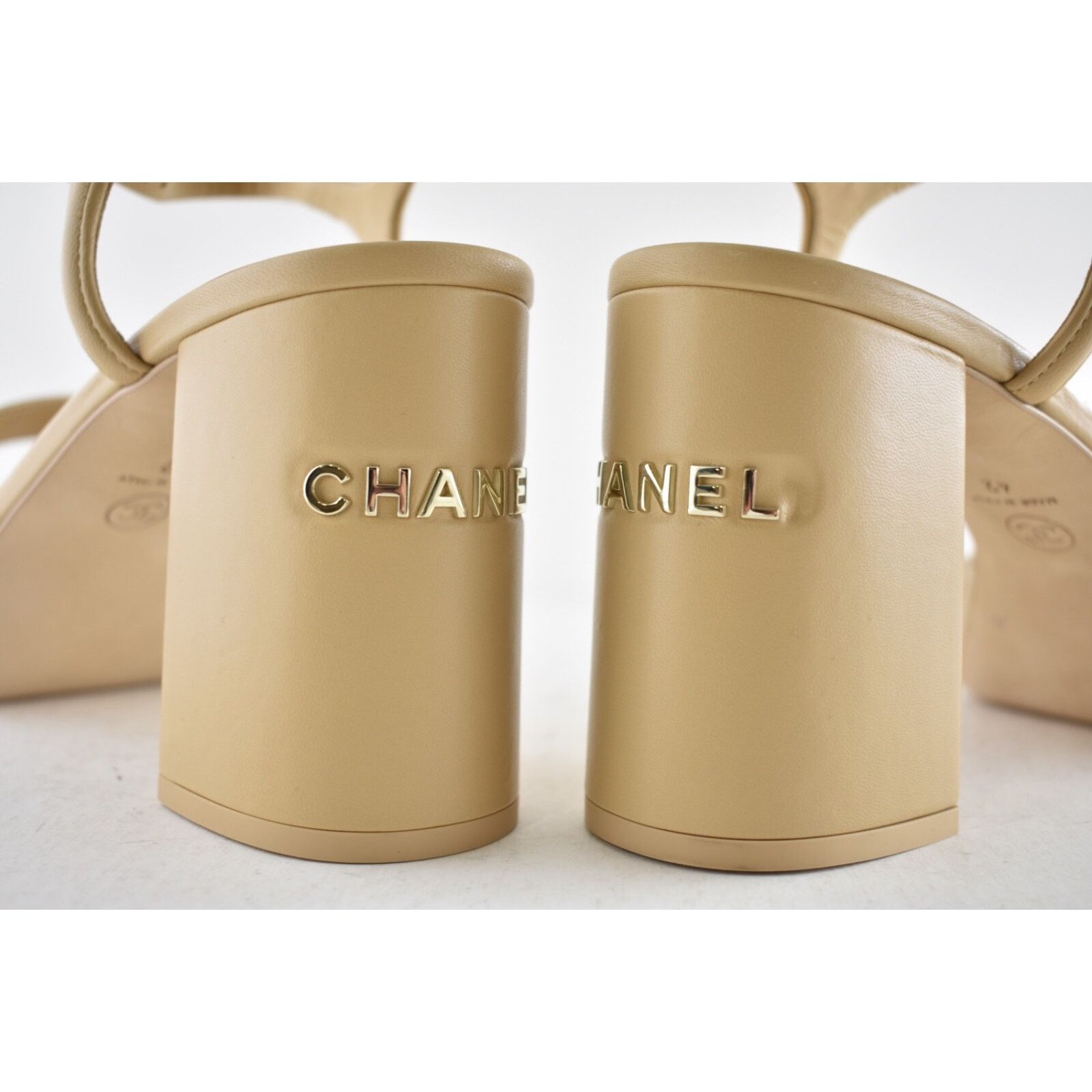 Chanel Chanel 24C Beige Nude Lambskin Leather Platform Ankle Size US 12 / IT 42 - 12 Thumbnail
