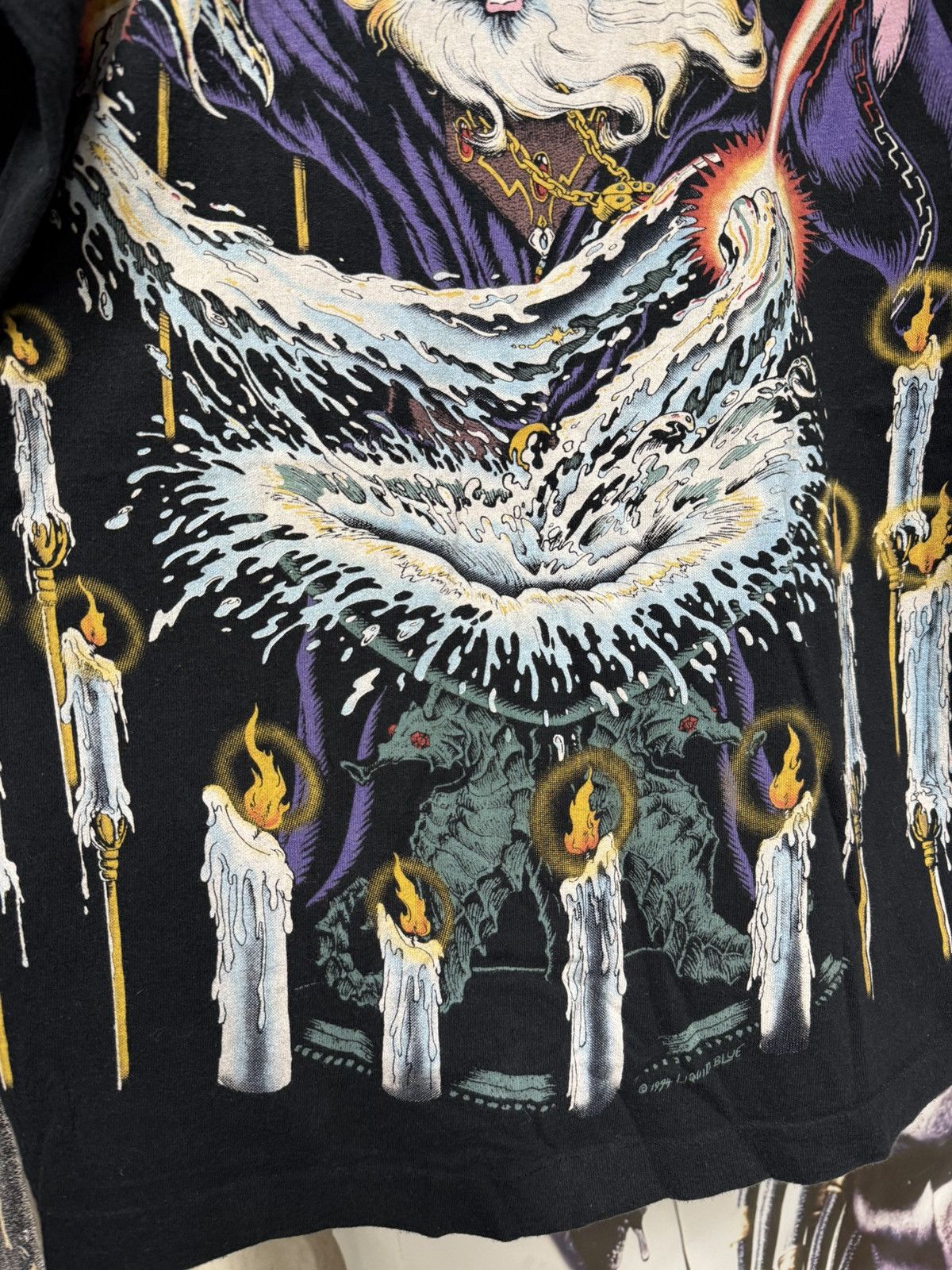 Vintage Vintage 1994 Wizard Liquid Blue T-Shirt Rare Vtg XLarge Size US XL / EU 56 / 4 - 7 Thumbnail