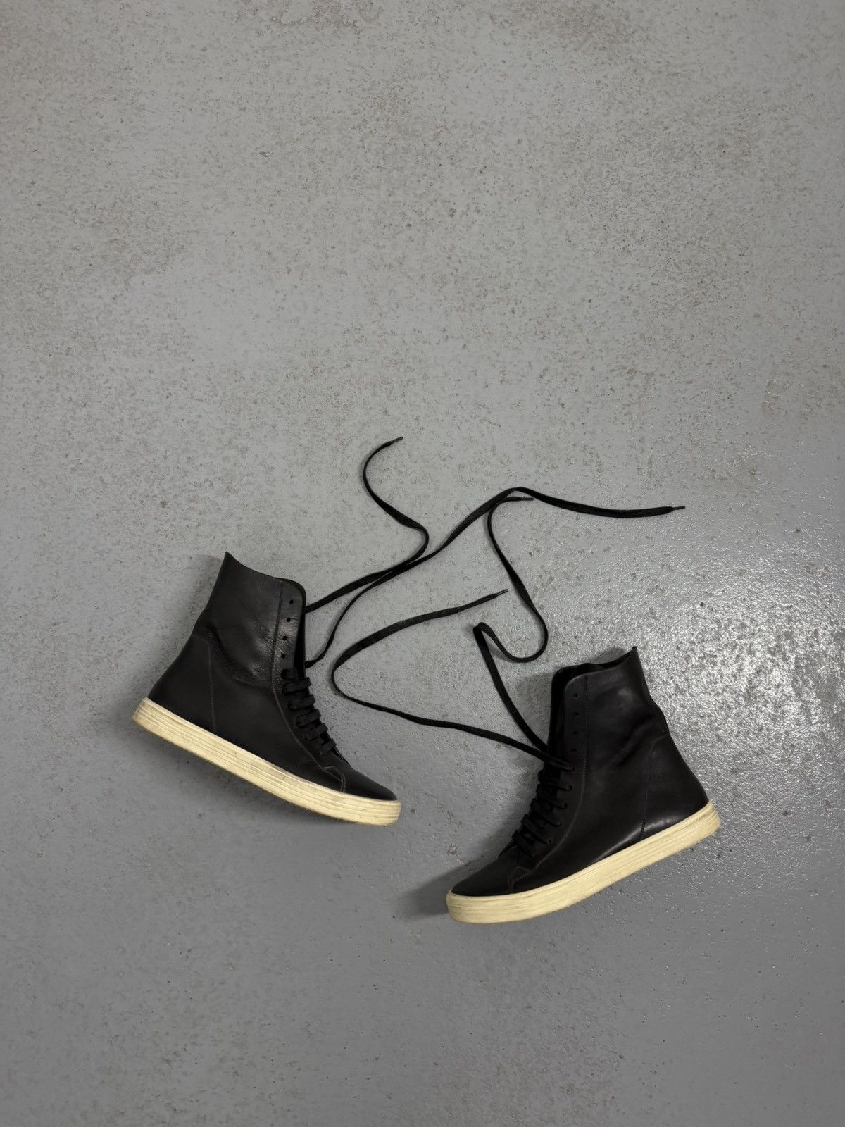 Rick Owens Rick Owens Mastodon Leather High Sneakers Size US 10.5 / IT 40.5 - 1 Thumbnail