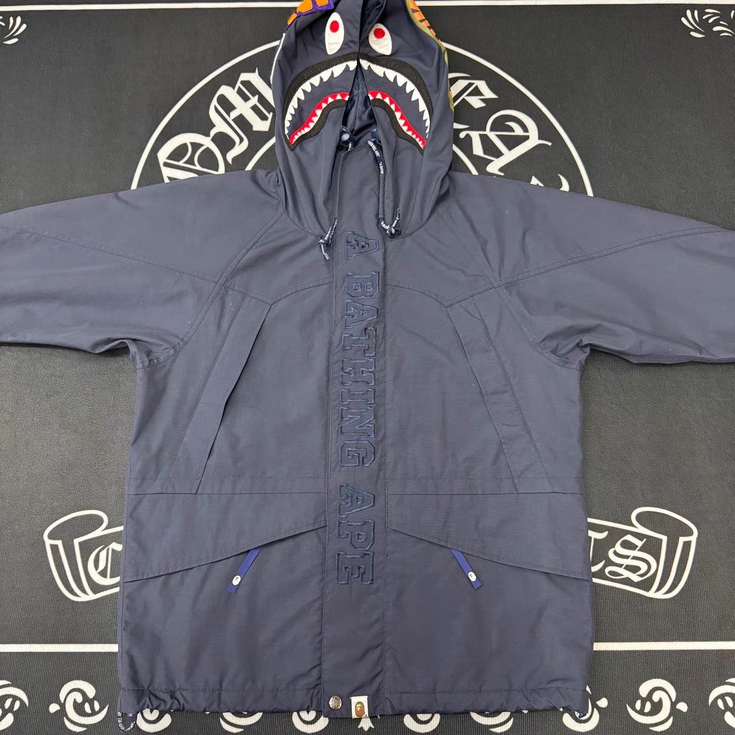 Bape BAPE Dark Blue Shark Windbreaker Q10 Size US L / EU 52-54 / 3 - 1 Thumbnail