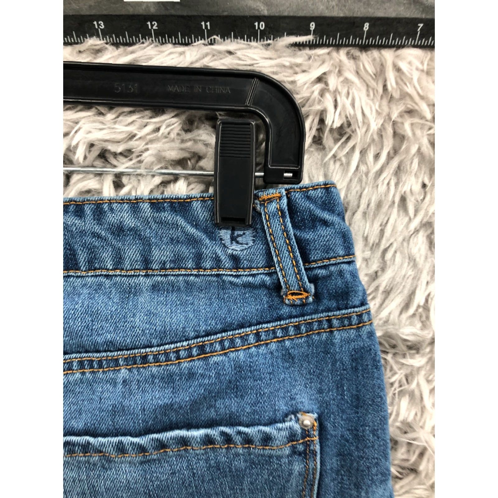 Vintage Kensie Jeans Skirt Womens 6 Blue Denim Midi Straight & Pencil Zip Built in Shorts Stretch Casual All Seasons Size 28" / US 6 / IT 42 - 6 Thumbnail