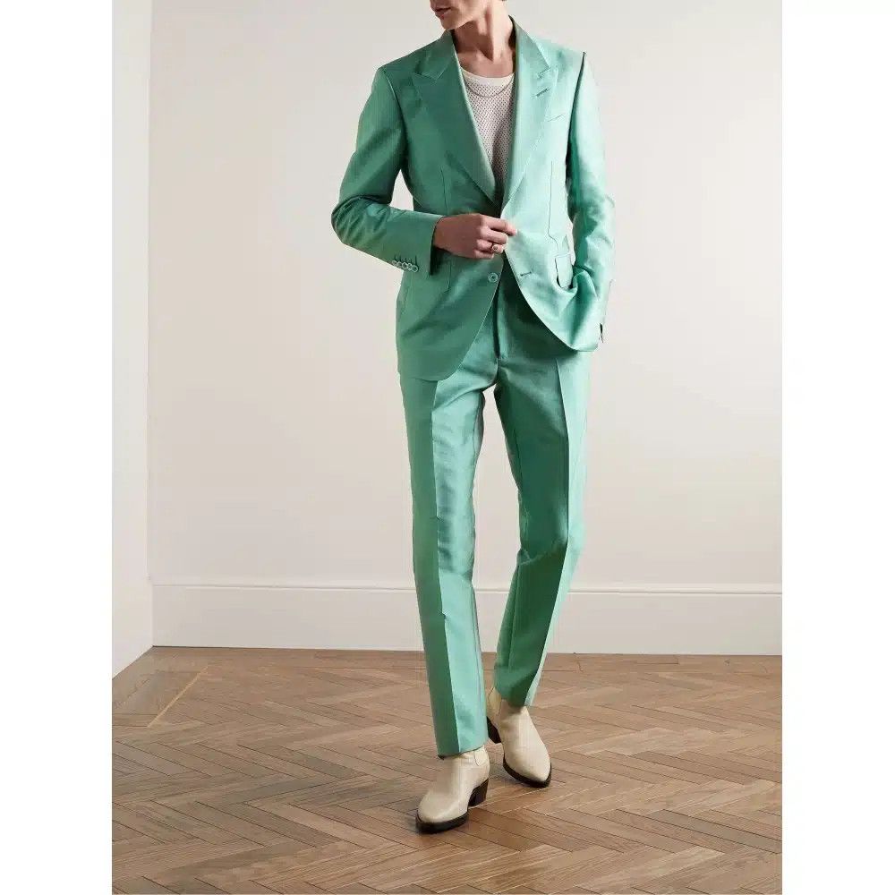 Tom Ford o1loc1c0325 JLSP01 Single Breasted Jacket in Green Size US M / EU 48-50 / 2 - 2 Thumbnail