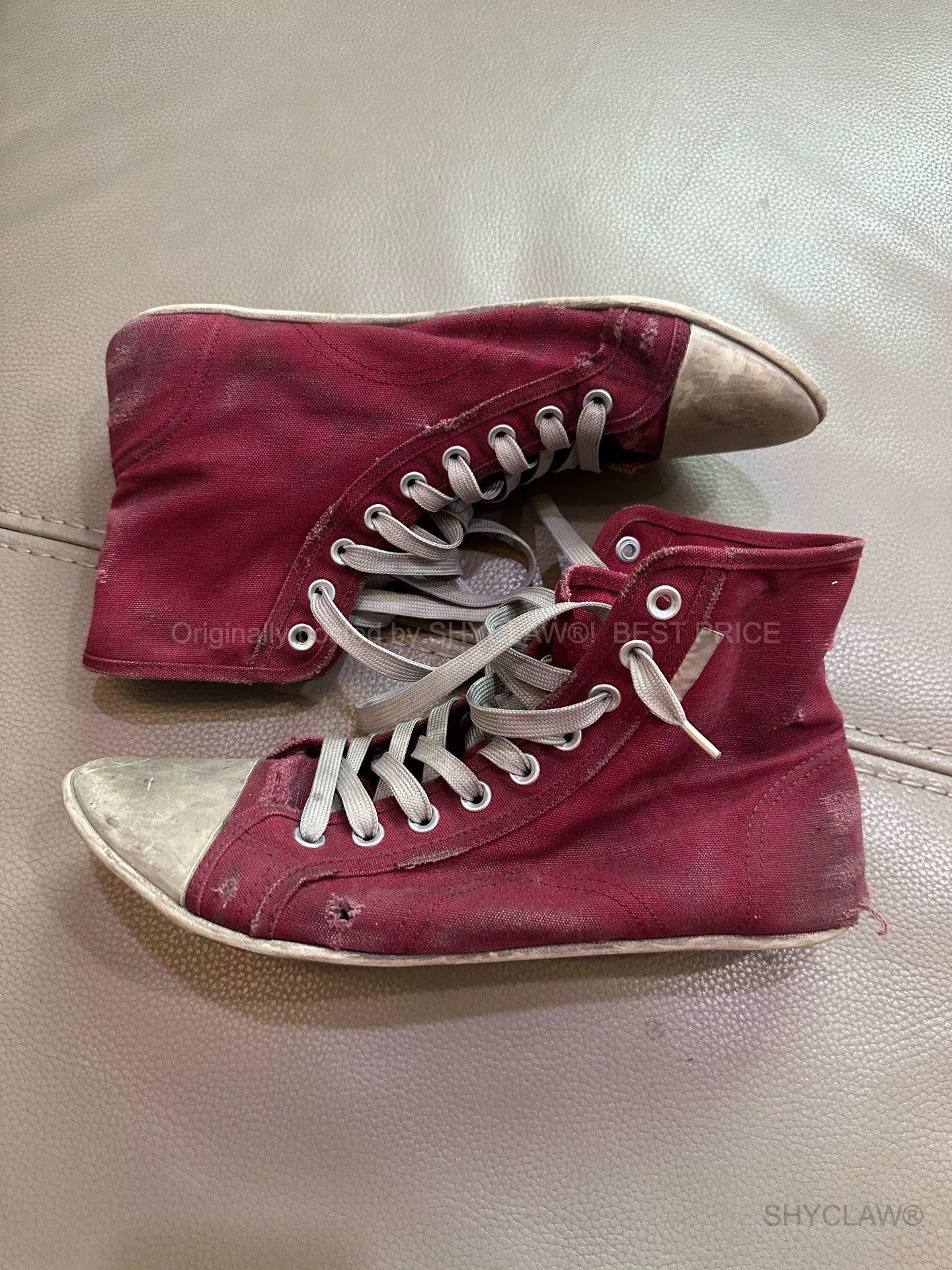Balenciaga Distressed Thin Sole Pointed Toe Bfajxn456 in Red, Men's (Size 9)