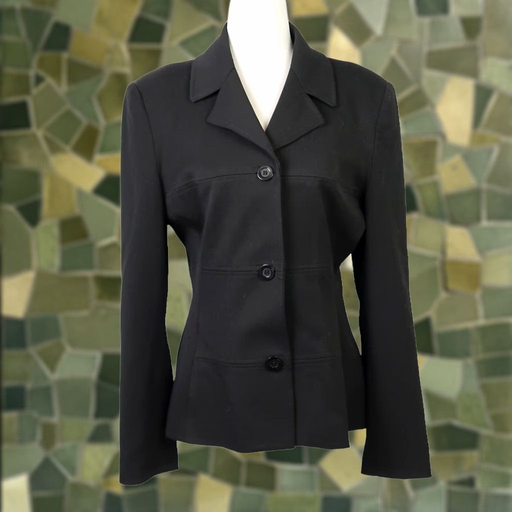 Vintage Vertigo Paris Blazer Jacket Black Button Front Women M Shirt? Size M / US 6-8 / IT 42-44 - 1 Thumbnail