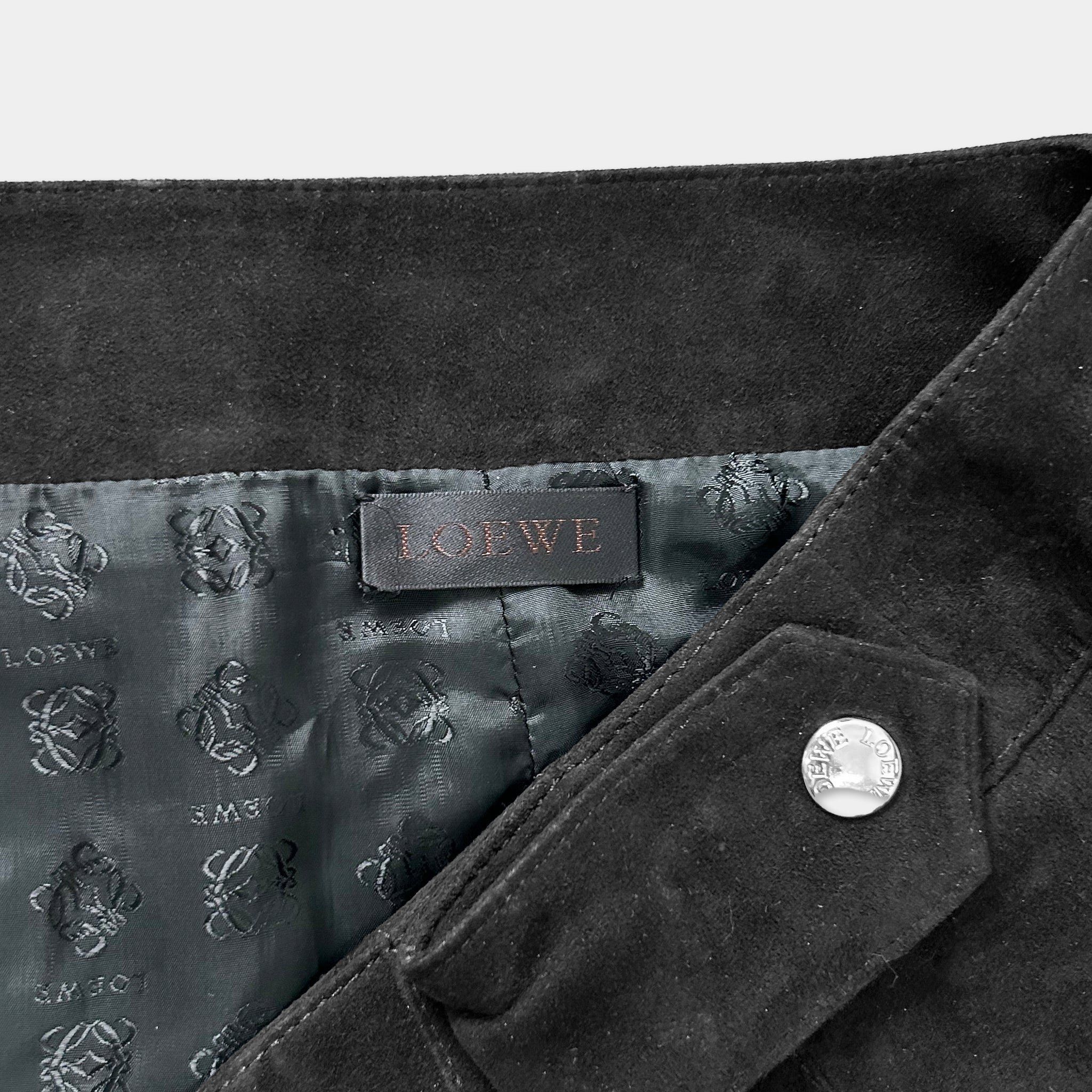 Loewe Loewe Black Suede Skirt Size 28" / US 6 / IT 42 - 3 Thumbnail