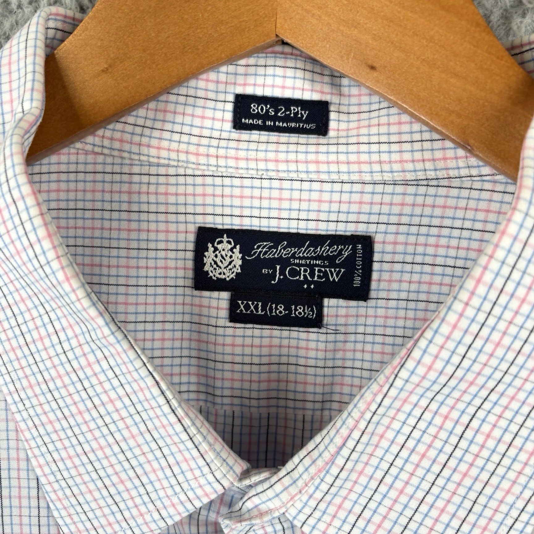 J.Crew J.CREW Haberdashery Shirt Mens 2XL 18-18.5 Cotton 80s 2 Ply Check Button Collared Pocket Twill Dress Shirt Mens Regular Long Sleeve Multicolor 80s Size US XXL / EU 58 / 5 - 3 Thumbnail
