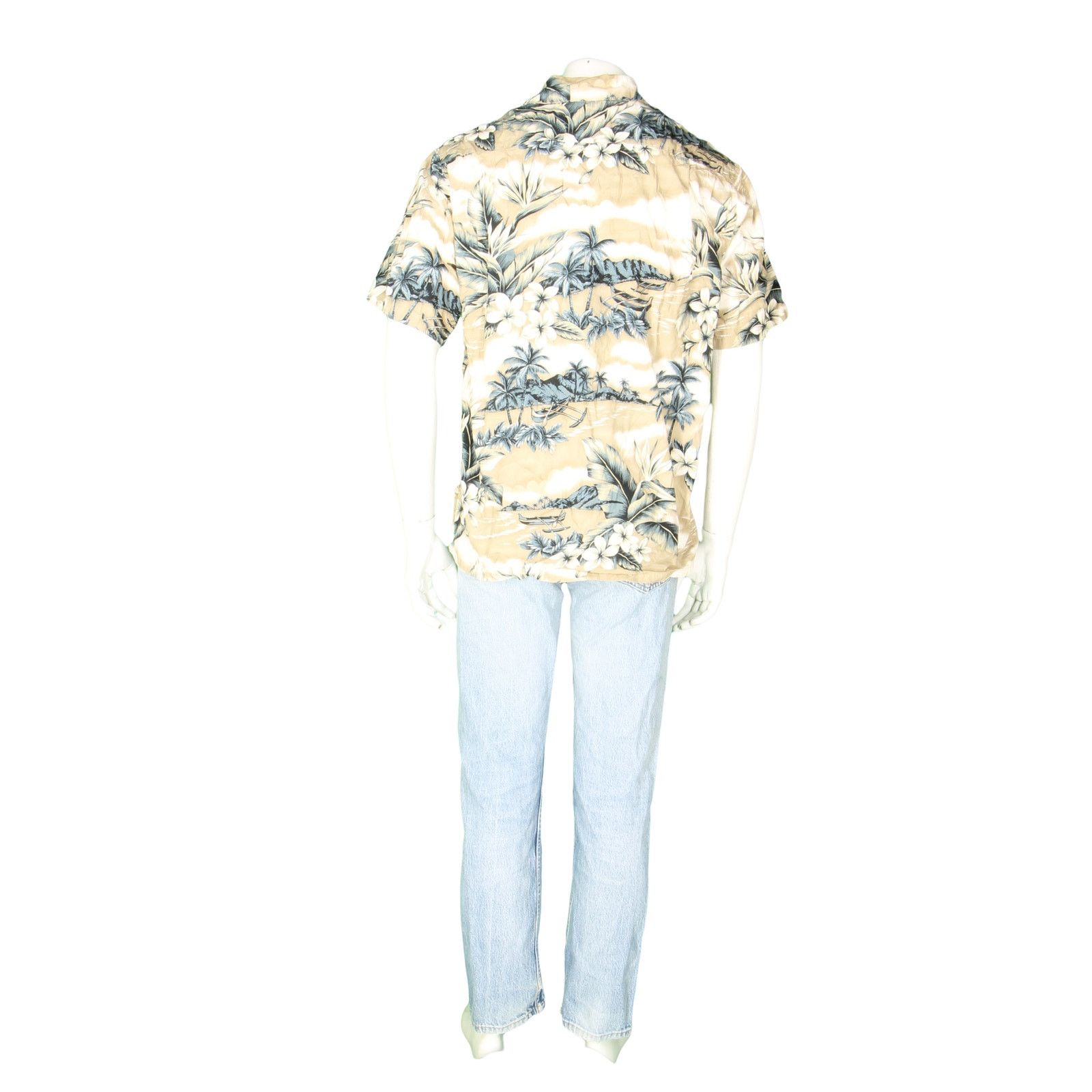 Other Go Barefoot Floral Palm Trees Clouds Hawaiian Aloha Shirt Size US M / EU 48-50 / 2 - 3 Thumbnail