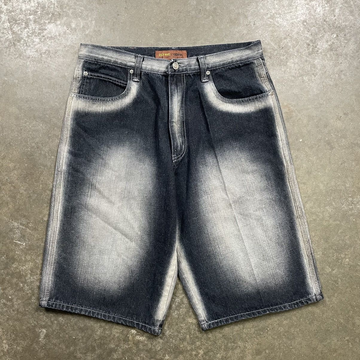 Affliction × Vintage Vintage Y2K 212 NYC Faded Baggy Jorts Skater Grunge Cyber Size US 34 / EU 50 - 4 Thumbnail