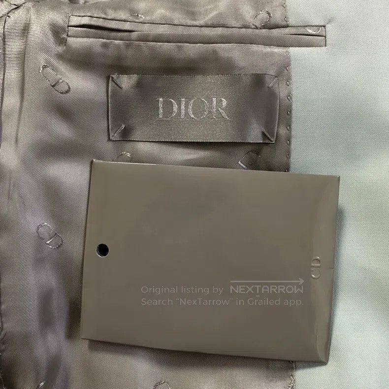 Dior Dior 22ss Lake Blue Gun Collar Woollen Suit Size 46R - 3 Thumbnail