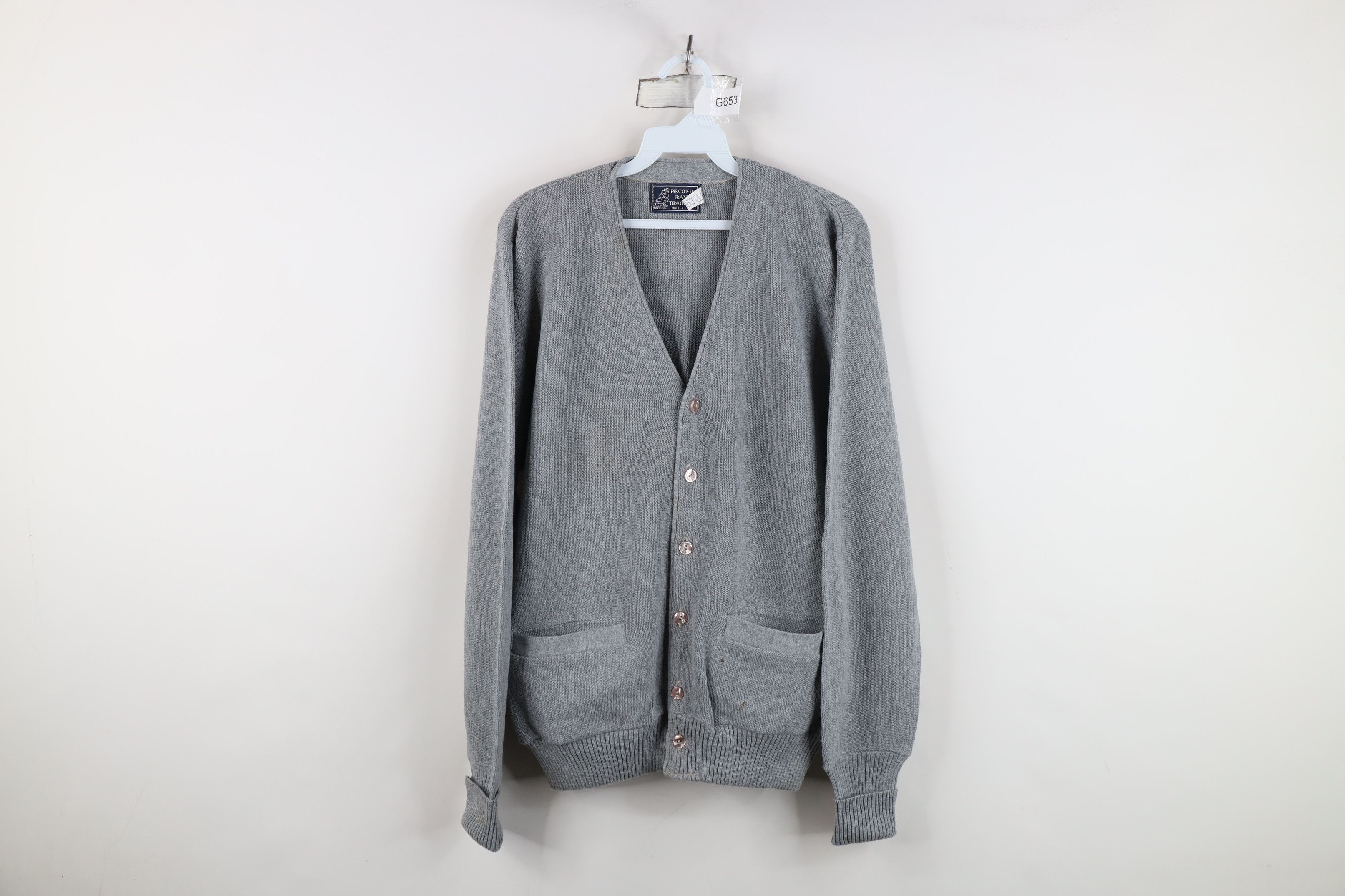 Vintage Vintage 70s Streetwear Blank Knit Cardigan Sweater USA Size US M / EU 48-50 / 2 - 1 Thumbnail
