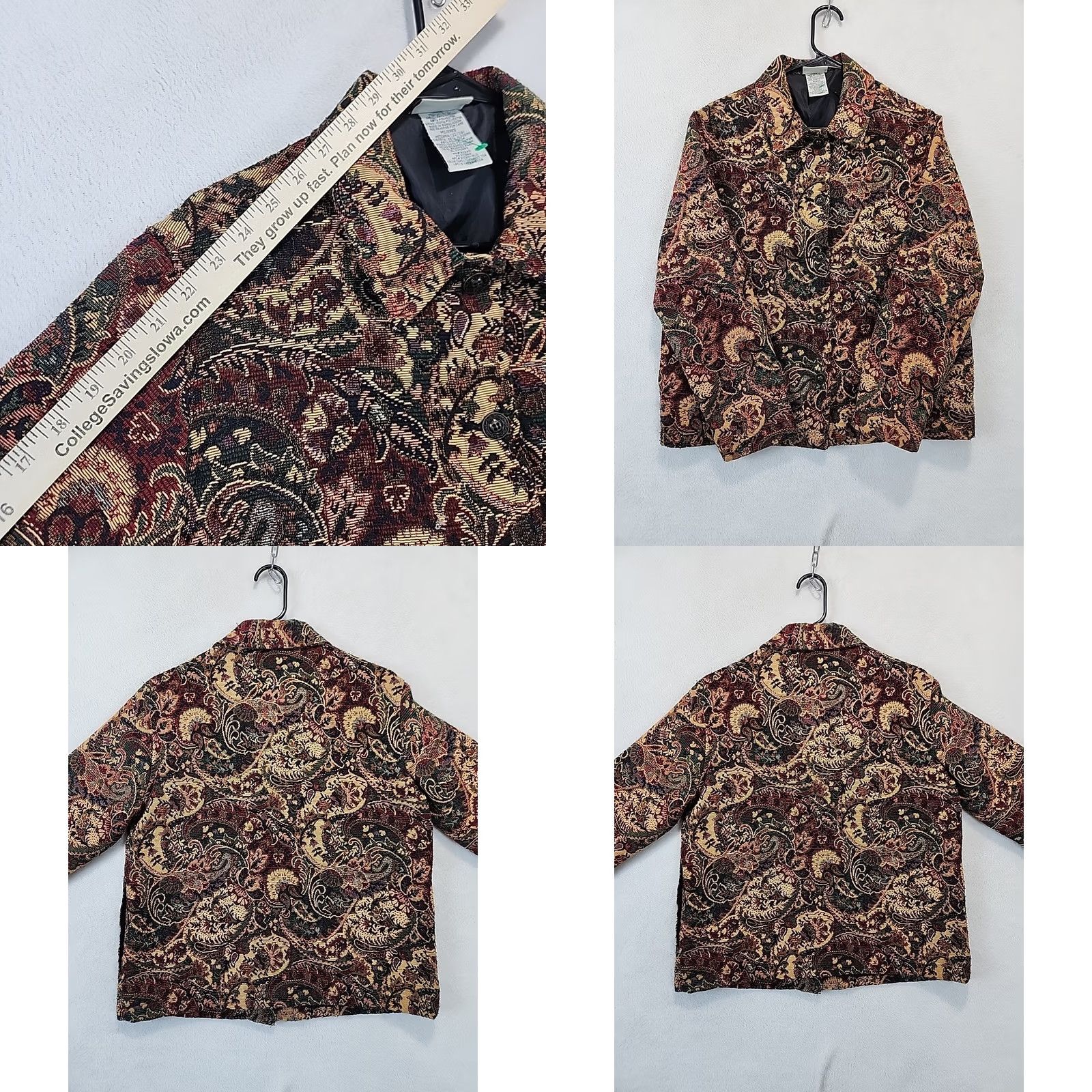 Vintage VINTAGE White Stag Button Up Tapestry Blazer Jacket Women M Size 8-10 Floral Size M / US 6-8 / IT 42-44 - 8 Thumbnail