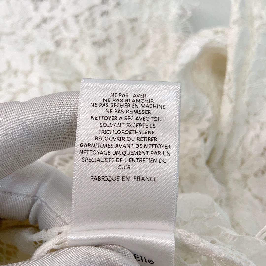 Other Marie Elie White Crystal Button Lace Blouse 40 Size M / US 6-8 / IT 42-44 - 8 Thumbnail