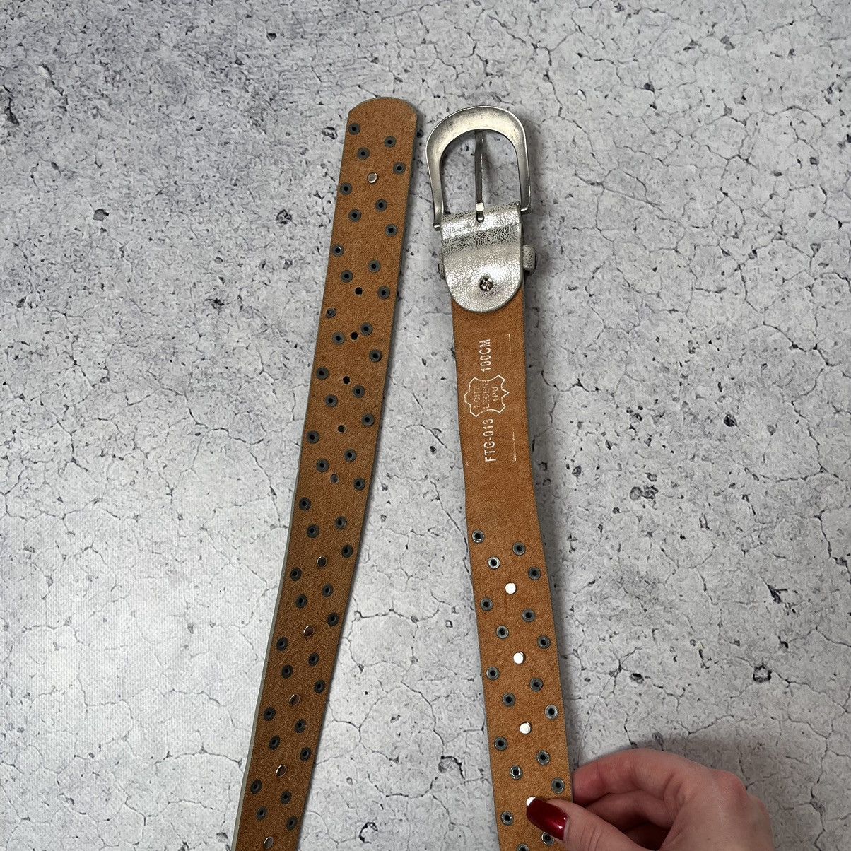 Japanese Brand × Vintage Vintage Leather Belt With Crystal B.B. Simon Supreme Style Size ONE SIZE - 10 Thumbnail