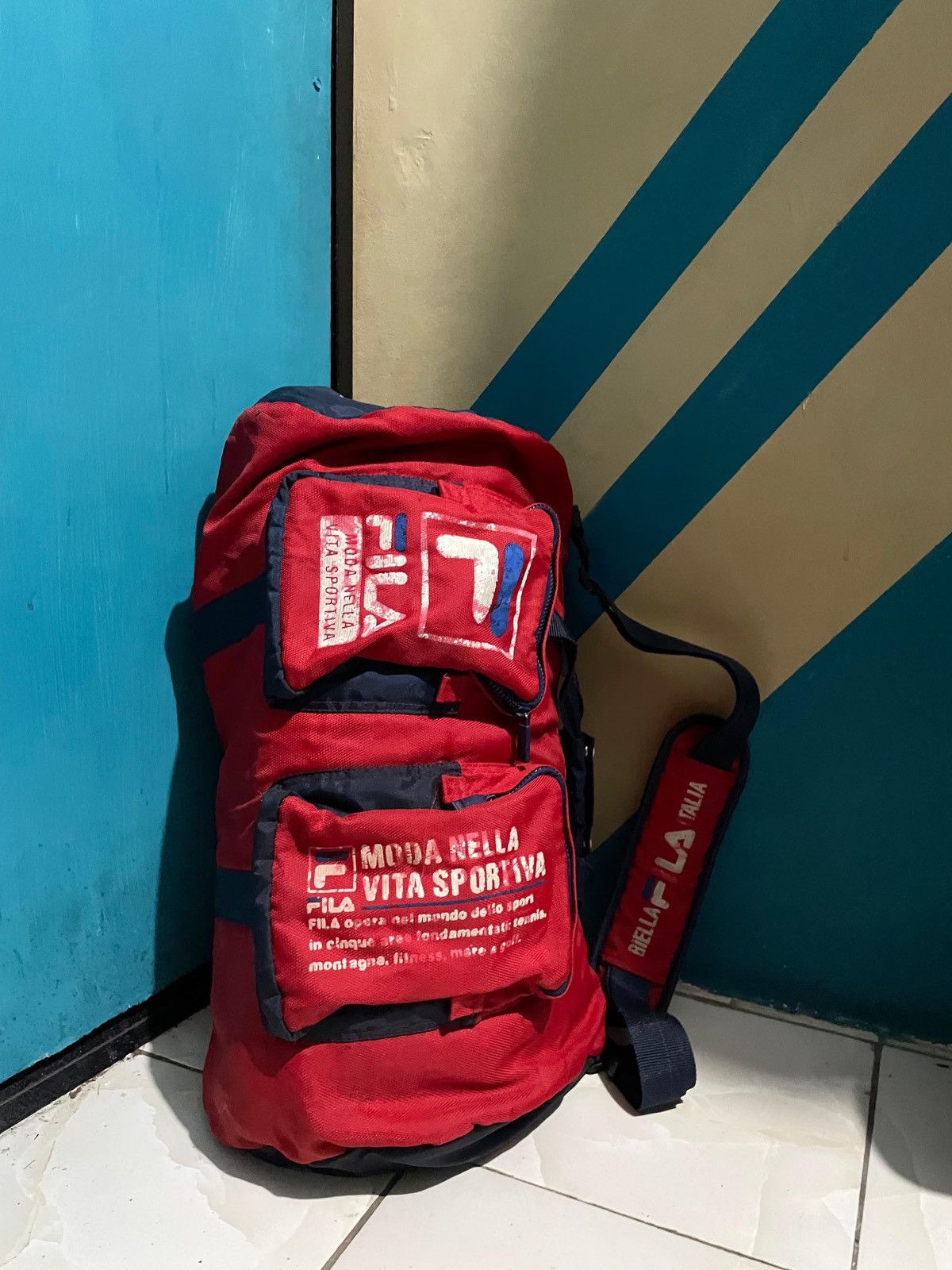 Fila × Vintage Vintage duffle bag FILA travelbag biglogo Size ONE SIZE - 3 Thumbnail