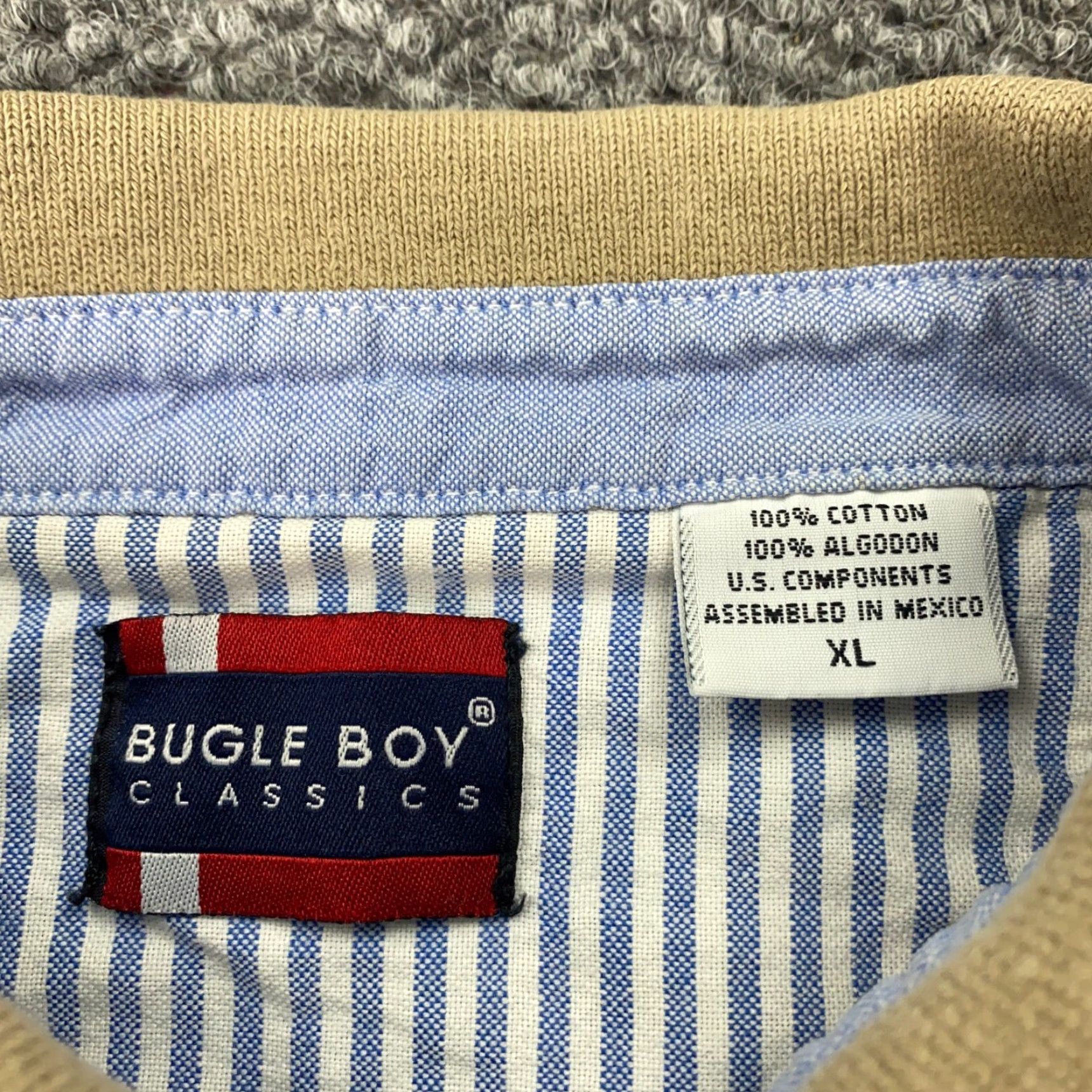 Bugle Boy VINTAGE Bugle Boy Polo Shirt Men XL Plaid Cotton Short Sleeve Crew/Collar Blue Polo Mens XL Plaid 90s? (adjust) Size US XL / EU 56 / 4 - 7 Thumbnail