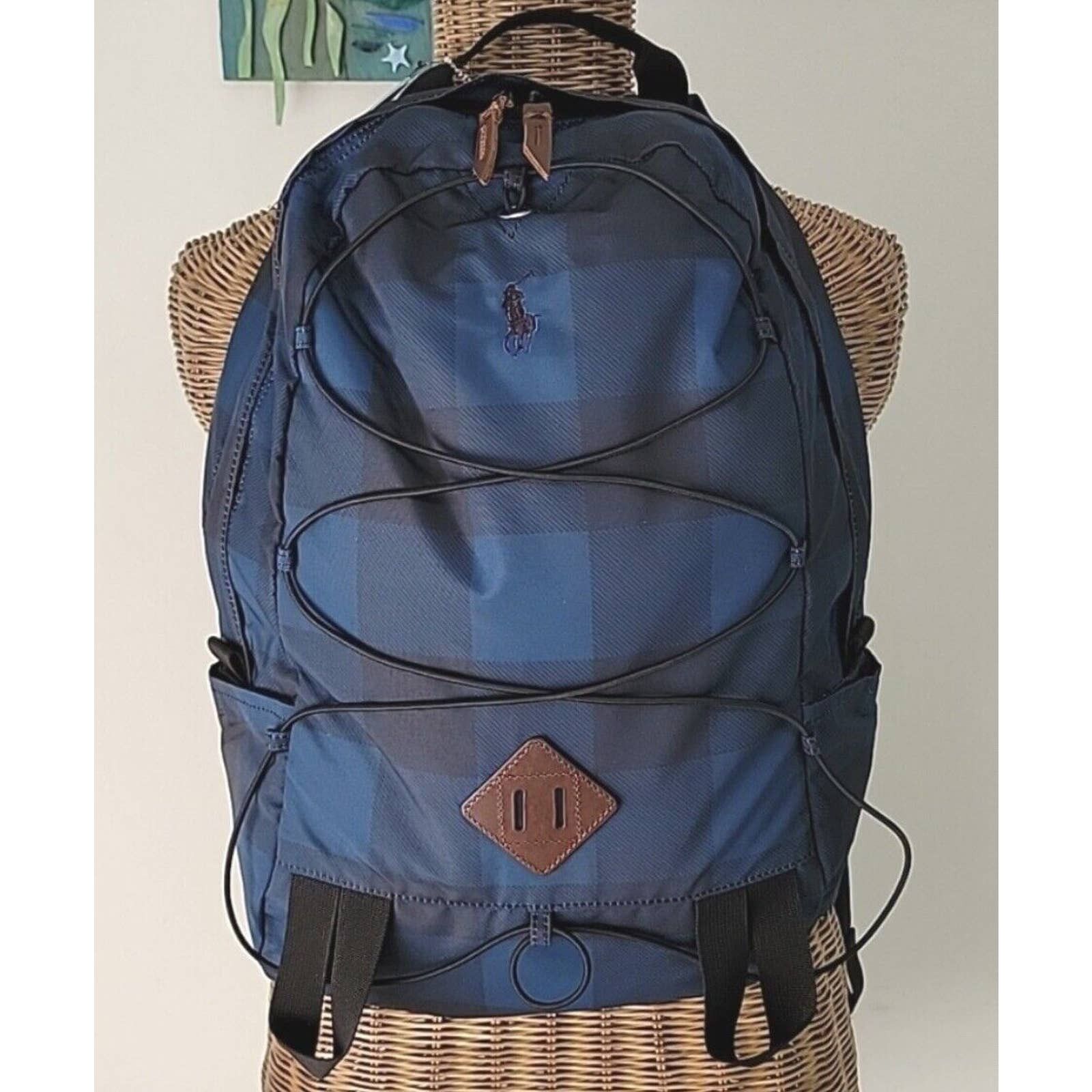 Ralph Lauren Polo Ralph Lauren RRL Navy Blue Check Mountain Backpack Bag Grailed