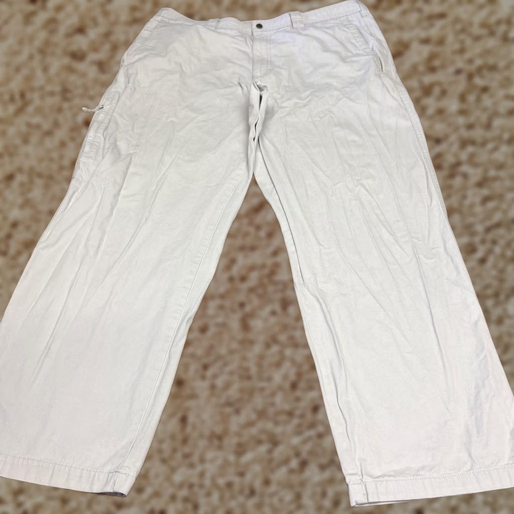 Vintage Columbia Mens Cargo Pants 40x30 Beige Relaxed Canvas Hiking Outdoor Casual Straight Leg Zip Front Front Pockets Size US 40 / EU 56 - 1 Thumbnail
