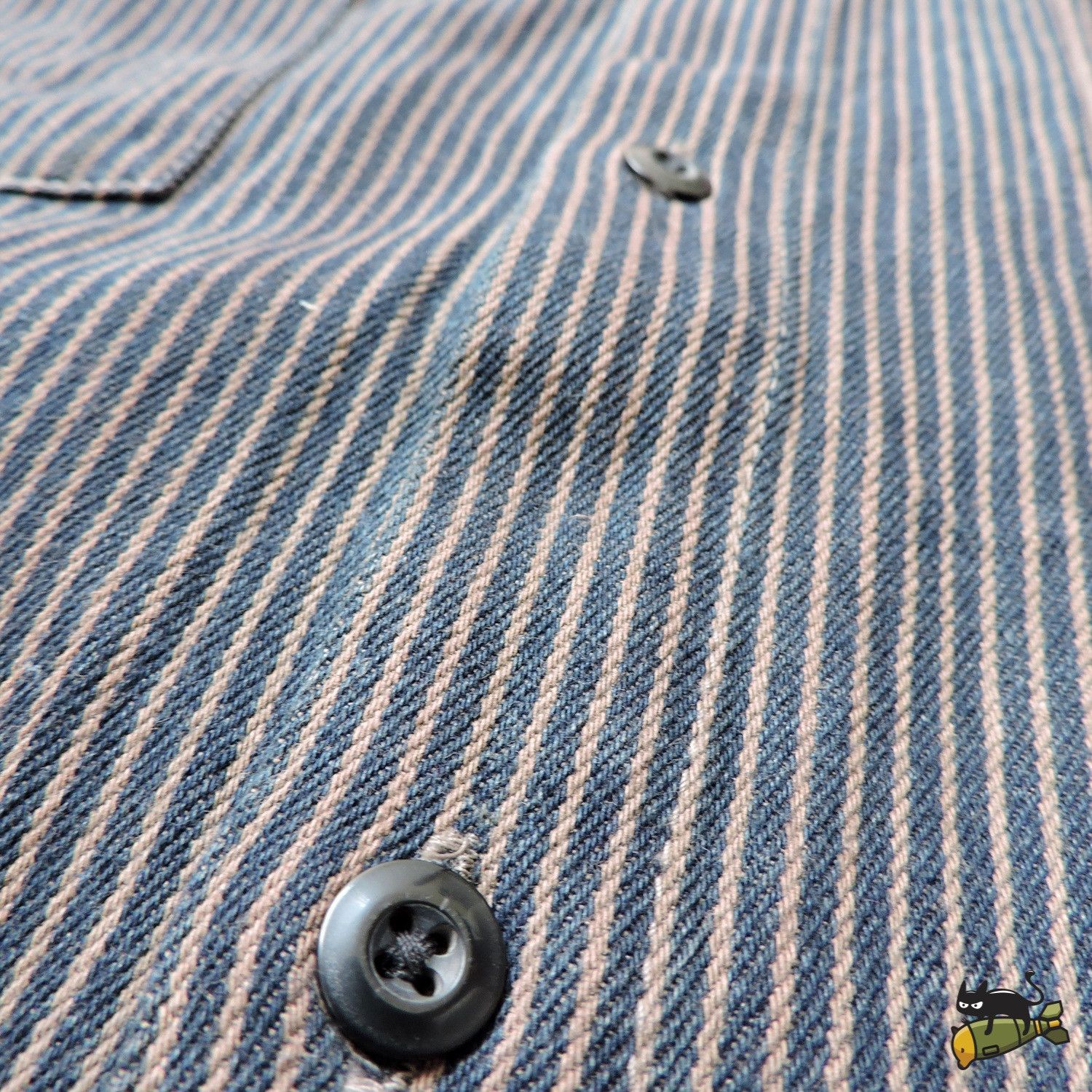 Japanese Brand BILLY STONE'S HICKORY DENIM LONG SLEEVE SHIRT Size US L / EU 52-54 / 3 - 7 Thumbnail