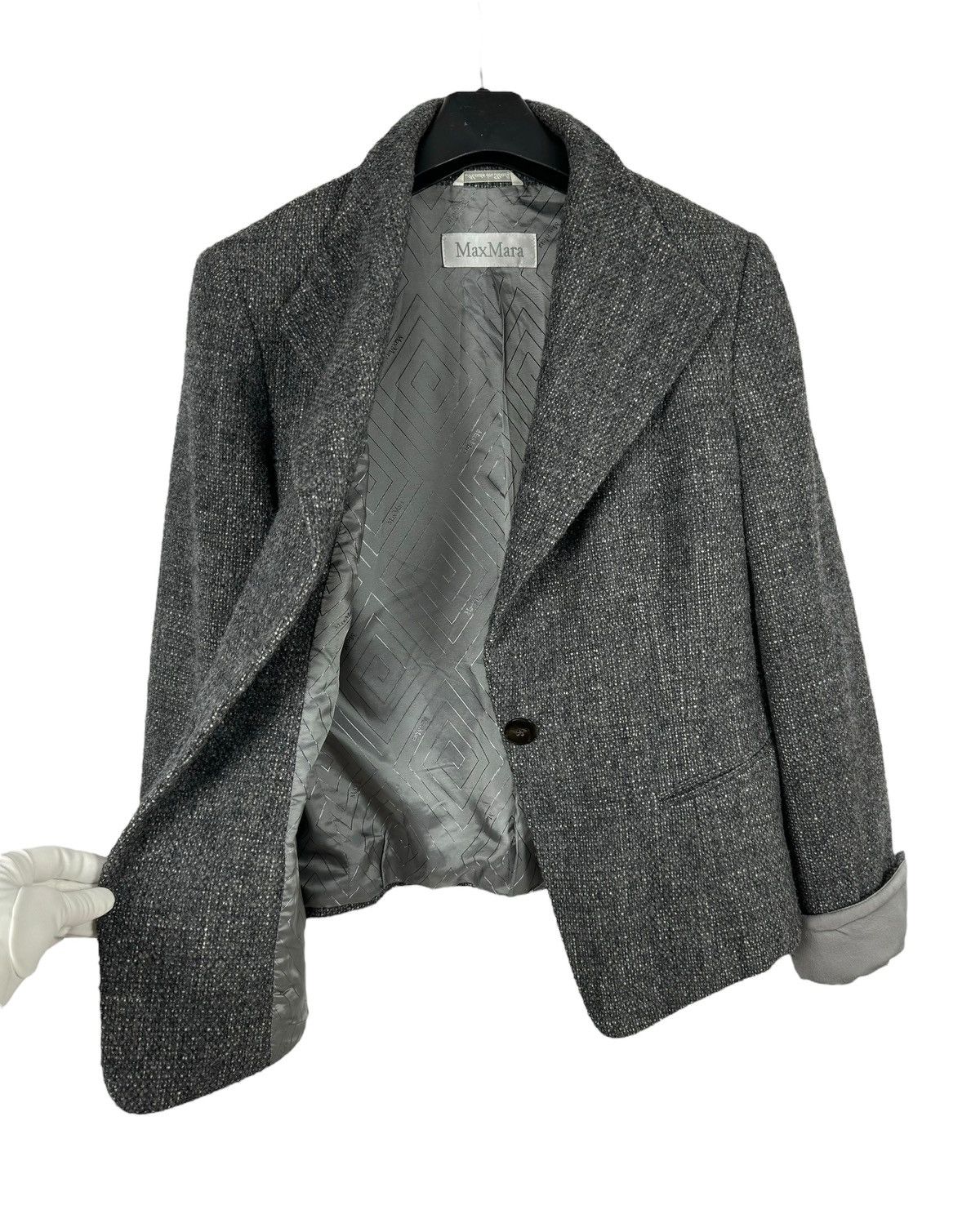 Max Mara Max Mara Lana Wool Tweed Blazer size IT48 US14 Size XL / US 12-14 / IT 48-50 - 9 Thumbnail