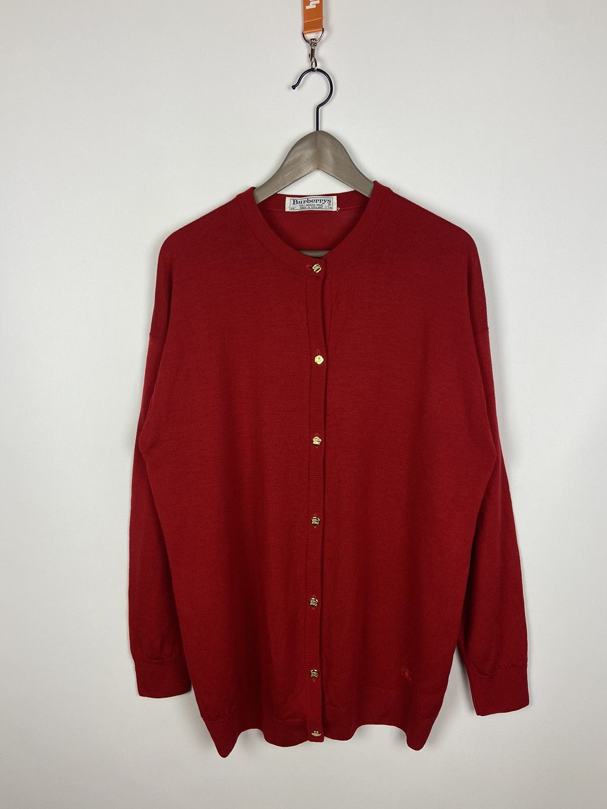 Burberry × Vintage Vintage Burberrys Wool Cardigan Gold Buttons Knitwear Size L / US 10 / IT 46 - 1 Thumbnail