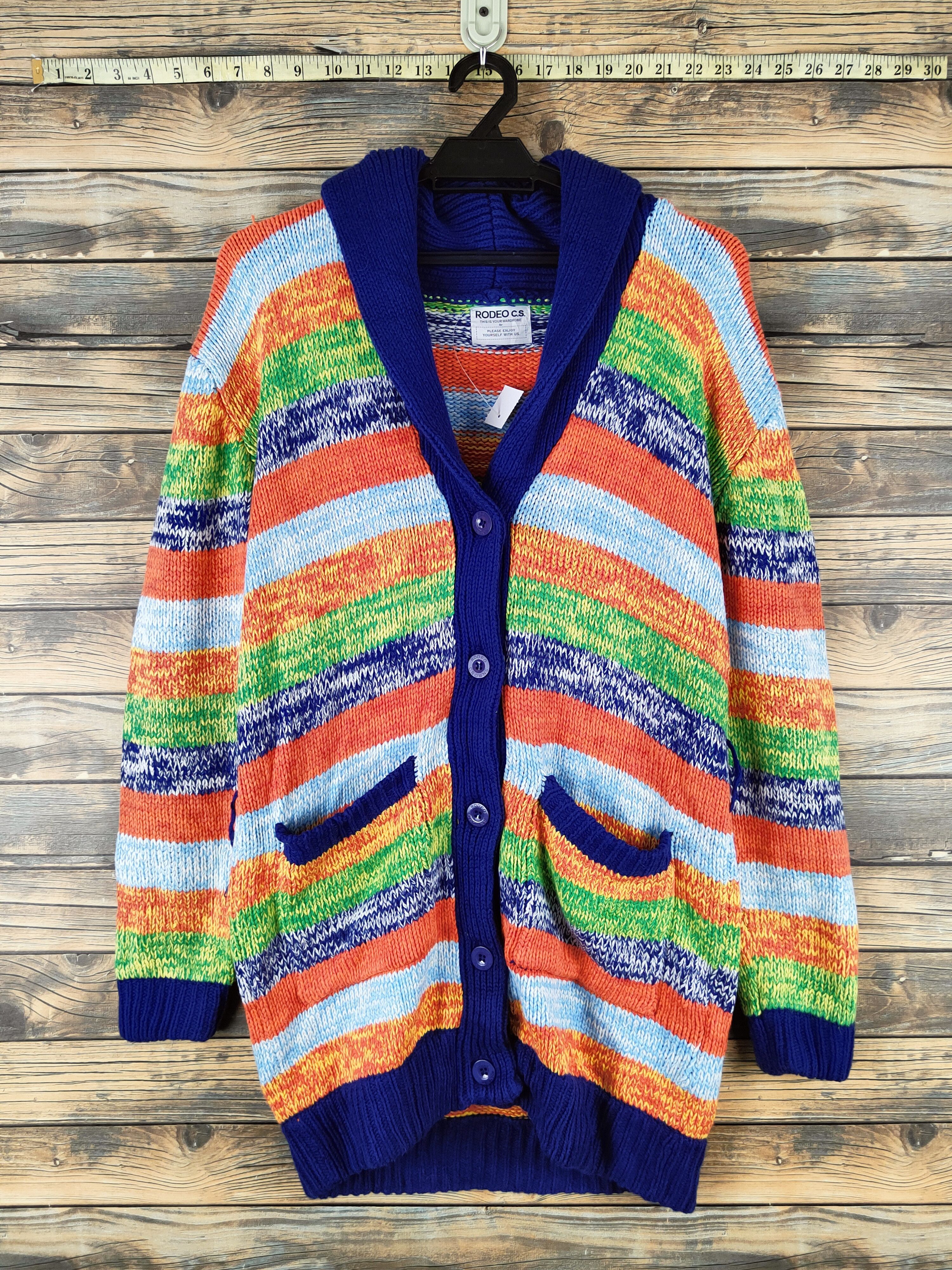 Japanese Brand DL Rodeo Crowns Mix Color Knitwear Cardigan# 46-143 Size US S / EU 44-46 / 1 - 1 Thumbnail