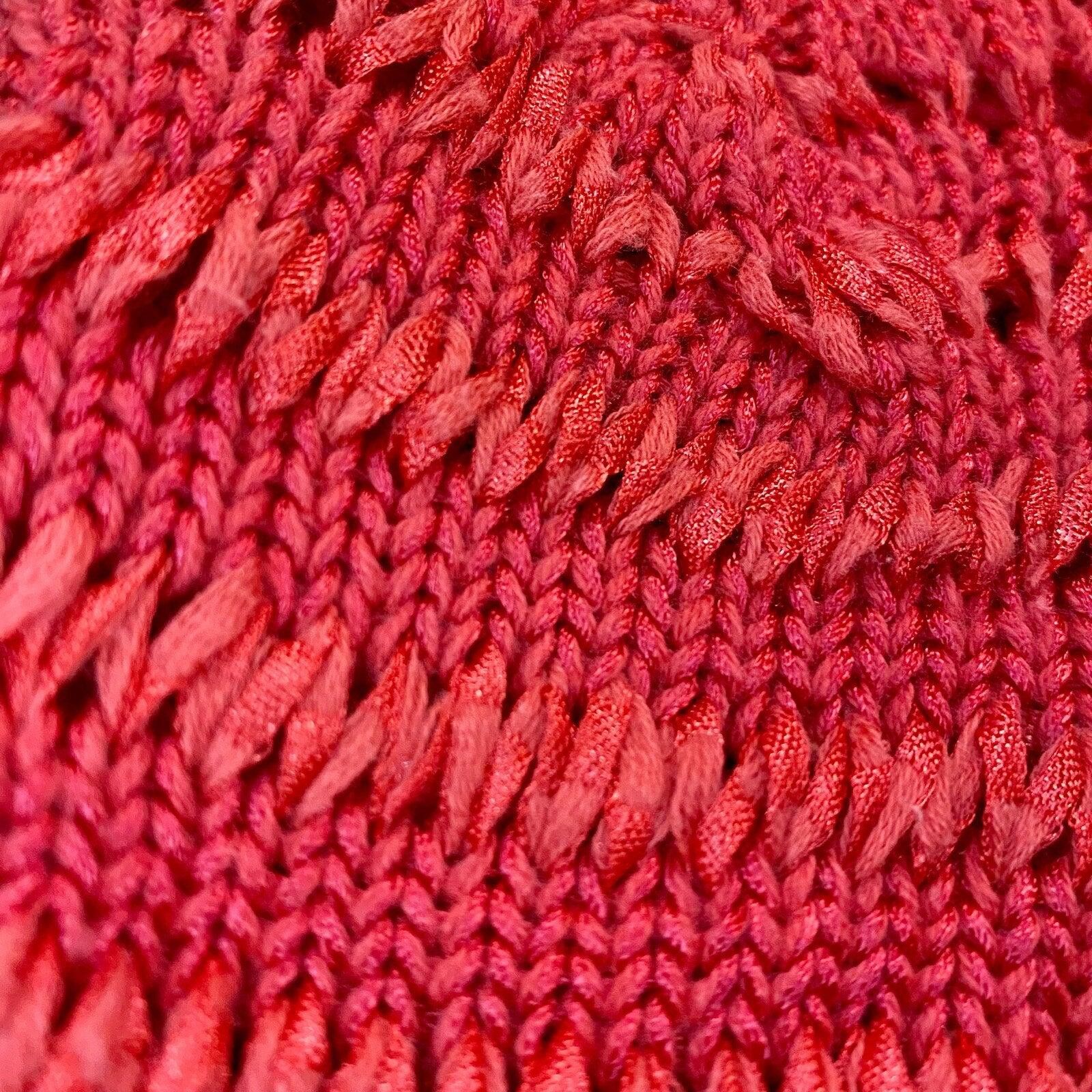 Chicos Chicos Bright Red Crochet Knit Sweater Top Womens 1 Medium Size M / US 6-8 / IT 42-44 - 9 Thumbnail