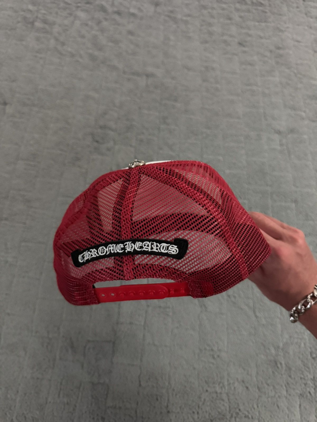 Chrome Hearts Chrome Hearts Camo Triple Cross Cemetery Red Trucker Hat ❤️🤍 Size ONE SIZE - 8 Thumbnail
