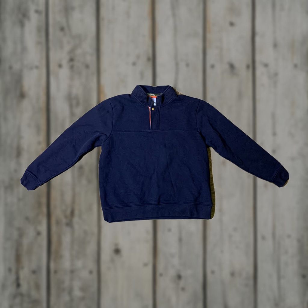Orvis Orvis Men's 1/4 Zip Blue Cotton Pullover Sweatshirt XL Size US XL / EU 56 / 4 - 1 Thumbnail