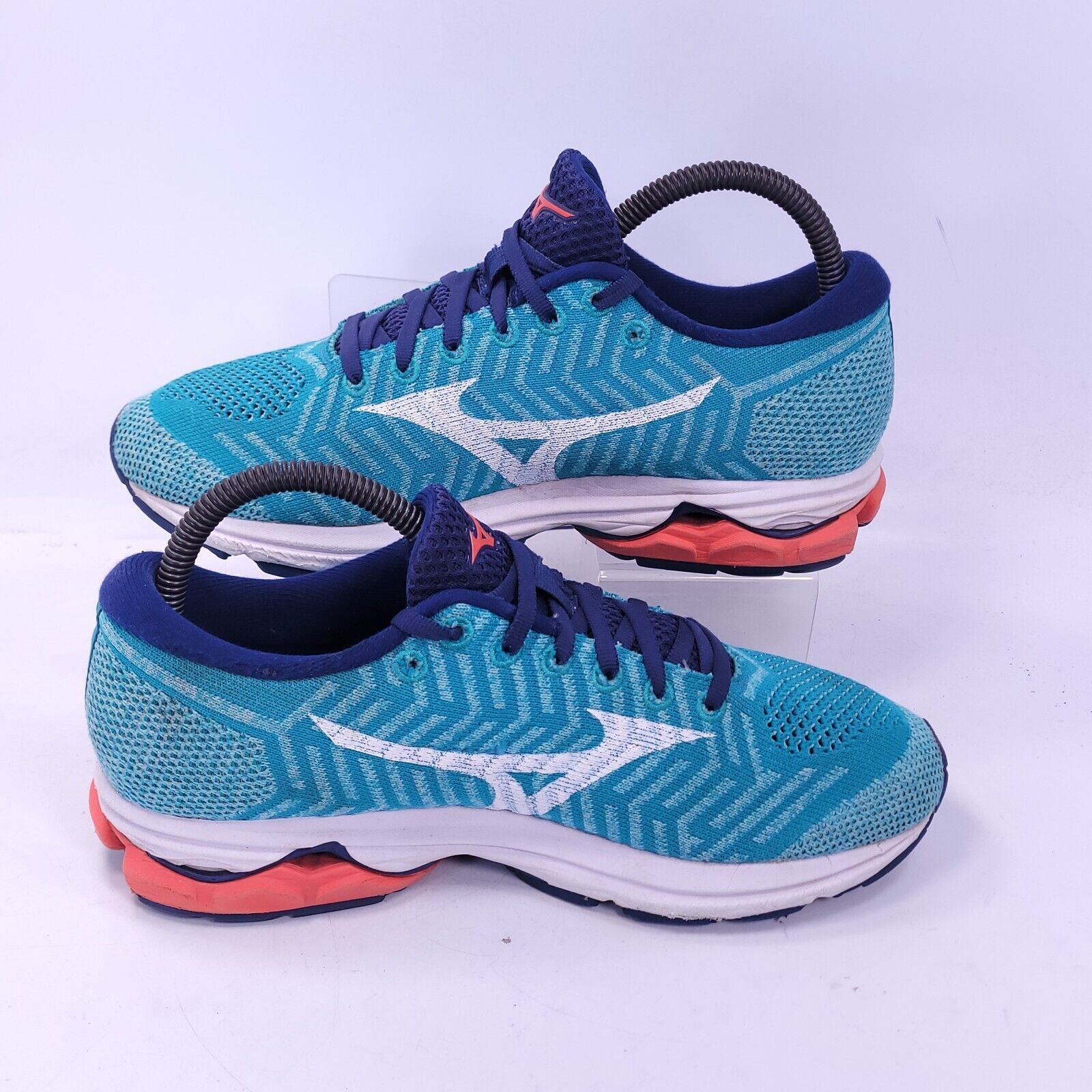 Mizuno Mizuno WaveKnit R2 Shoe Womens Size 8 J1GD182908 Blue White Size US 8 / IT 38 - 5 Thumbnail