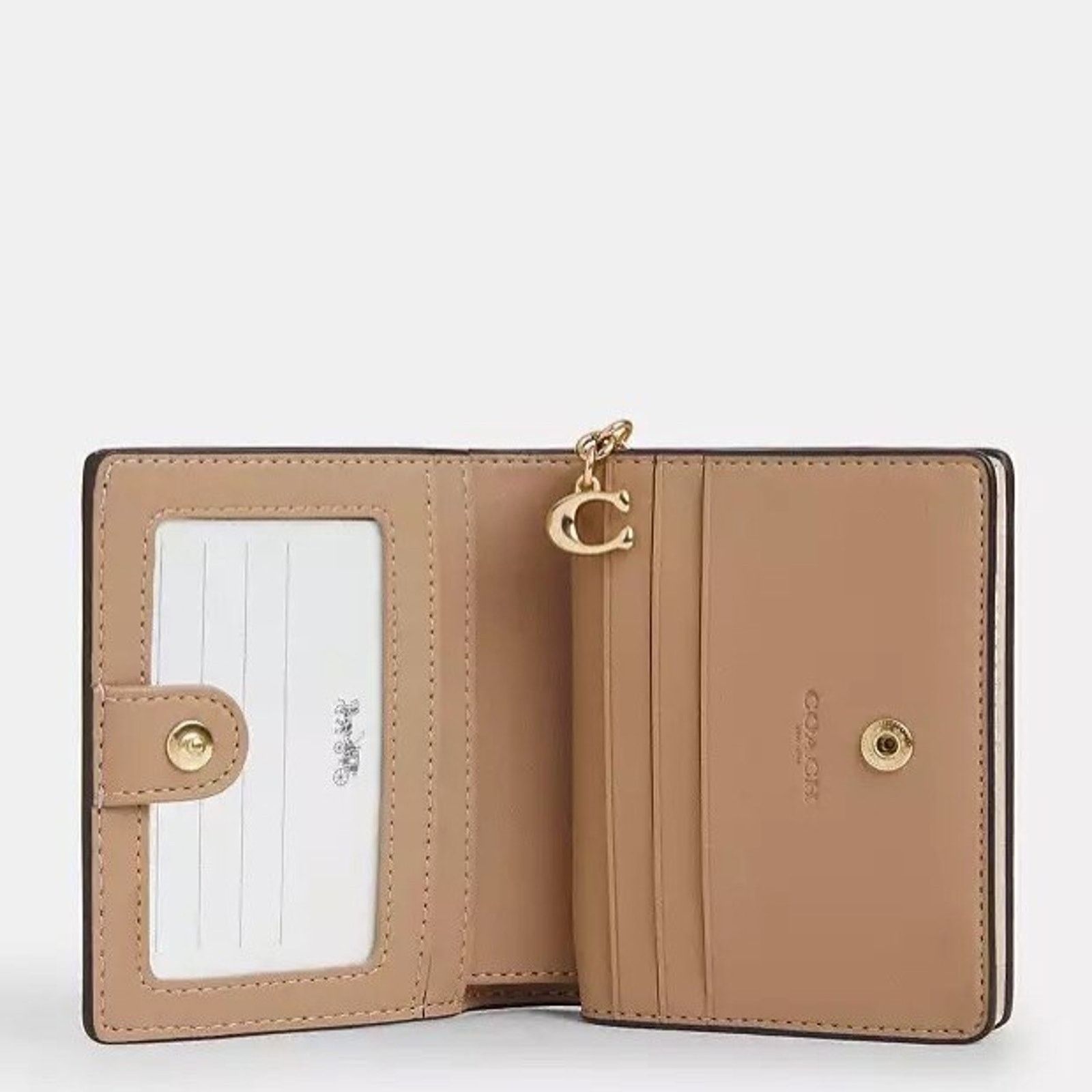 Coach NWT Coach Patent Leather Snap Small Wallet CW790 Gold/Pearl Size ONE SIZE - 4 Thumbnail