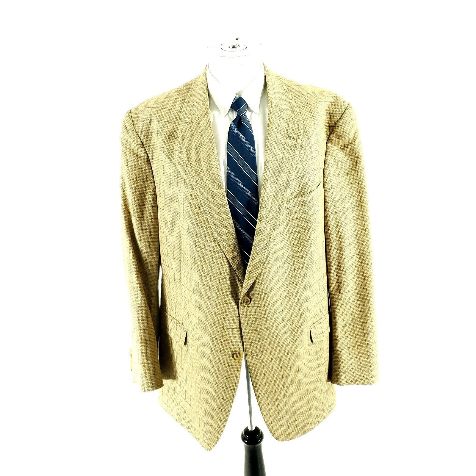 Hart Schaffner Marx Hart Schaffner Marx Gold Trumpeter Wool 2 Button Sport Coat Size 46L - 3 Thumbnail