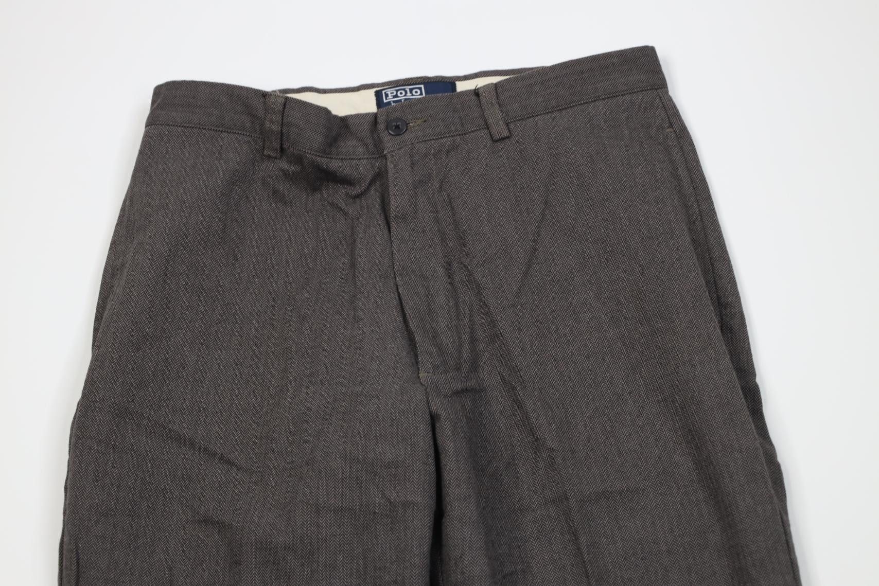 Polo Ralph Lauren Vintage 90s Ralph Lauren Herringbone Wide Leg Chino Pants Size US 32 / EU 48 - 2 Thumbnail