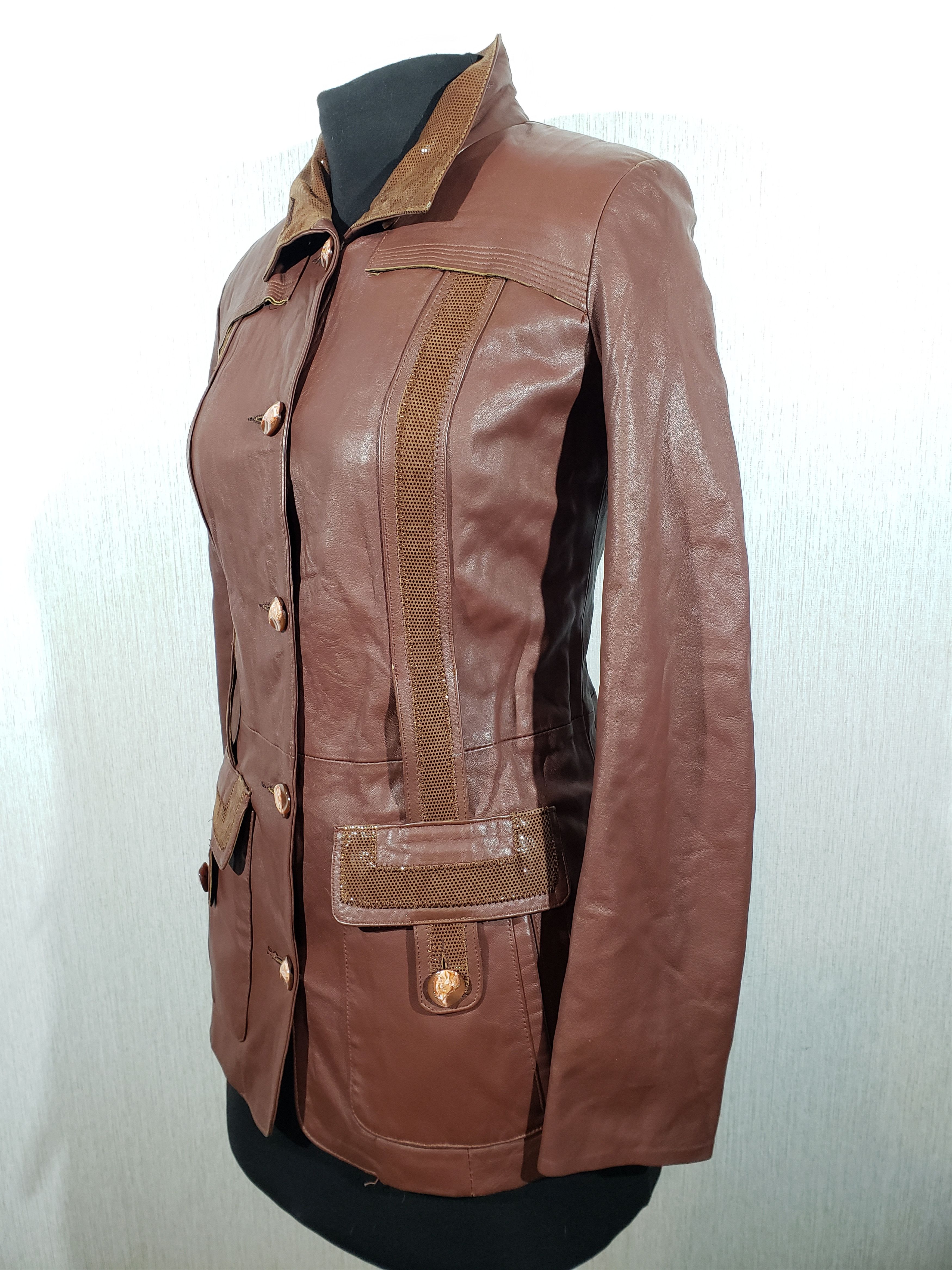 Other Stylish brown leather women's jacket. Size M / US 6-8 / IT 42-44 - 3 Thumbnail