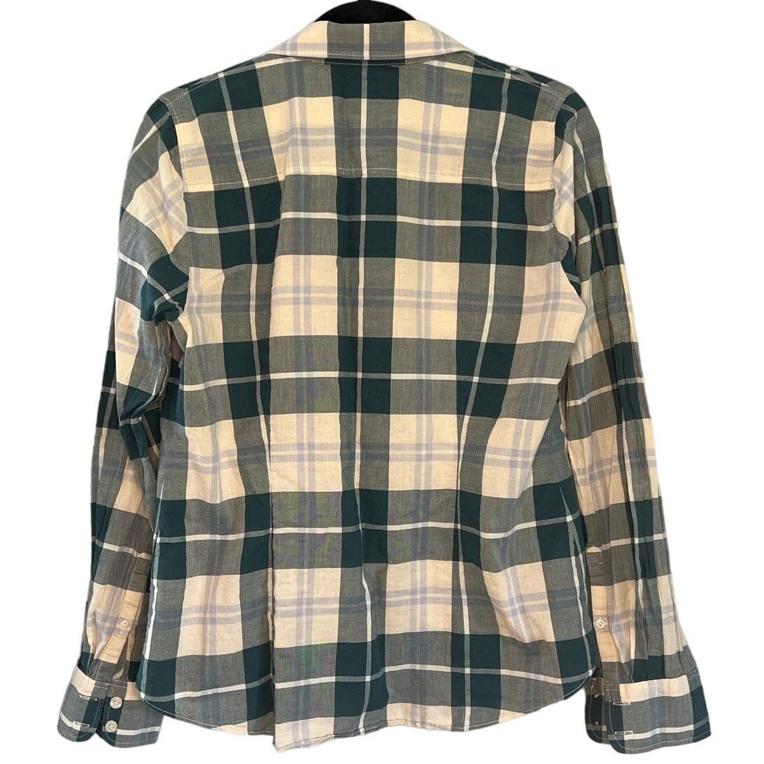 J.Crew J CREW Women's plaid button down perfect fit long sleeve top Size L / US 10 / IT 46 - 4 Thumbnail