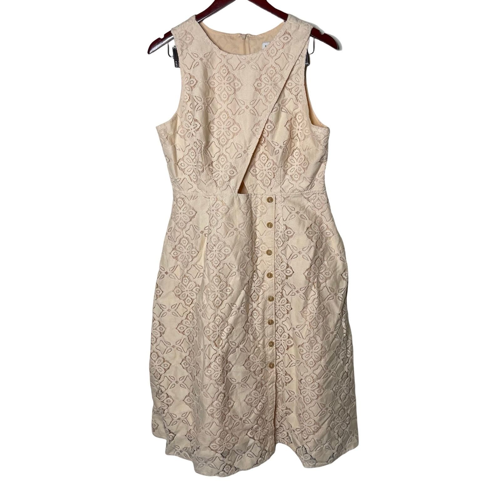Pamela Love Pamela LoveiAntique Lace Midi Dress in champagne cream sz XL Size XL / US 12-14 / IT 48-50 - 2 Thumbnail