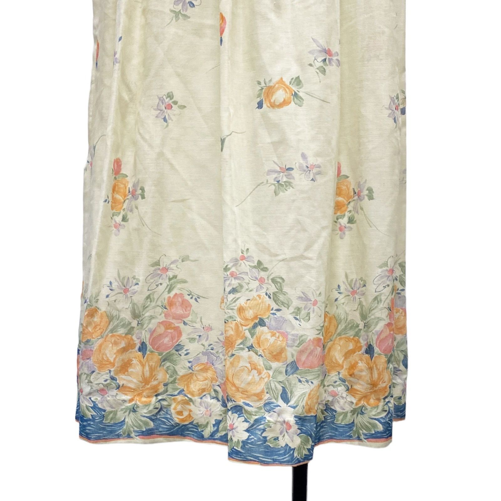 Vintage Vintage Miss Elliette Floral Draped Boat Neck Maxi Dress Size L / US 10 / IT 46 - 4 Thumbnail