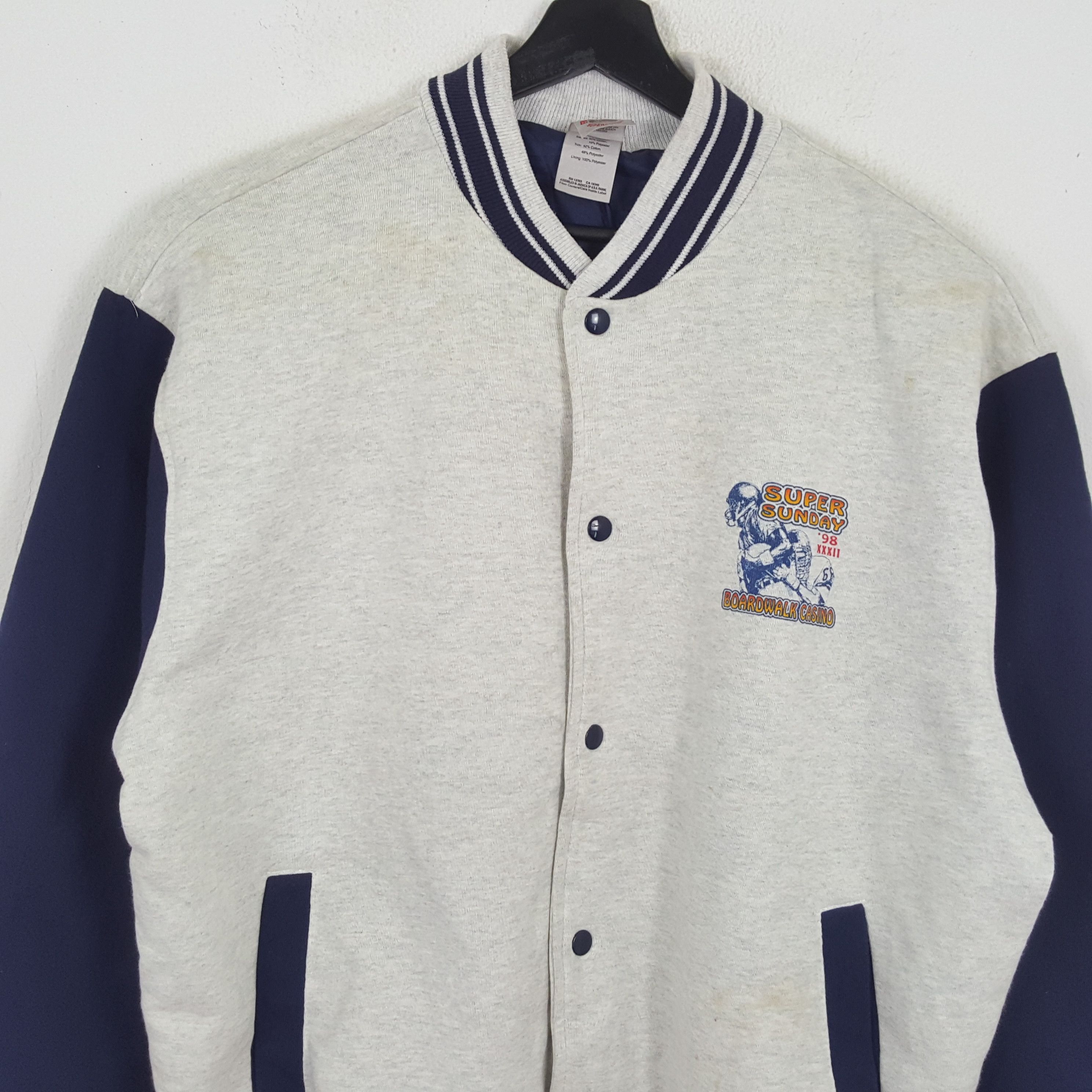 NFL × Vintage NFL American Football SUPER SUNDAY 98 Varsity Jacket Size US XXL / EU 58 / 5 - 4 Thumbnail
