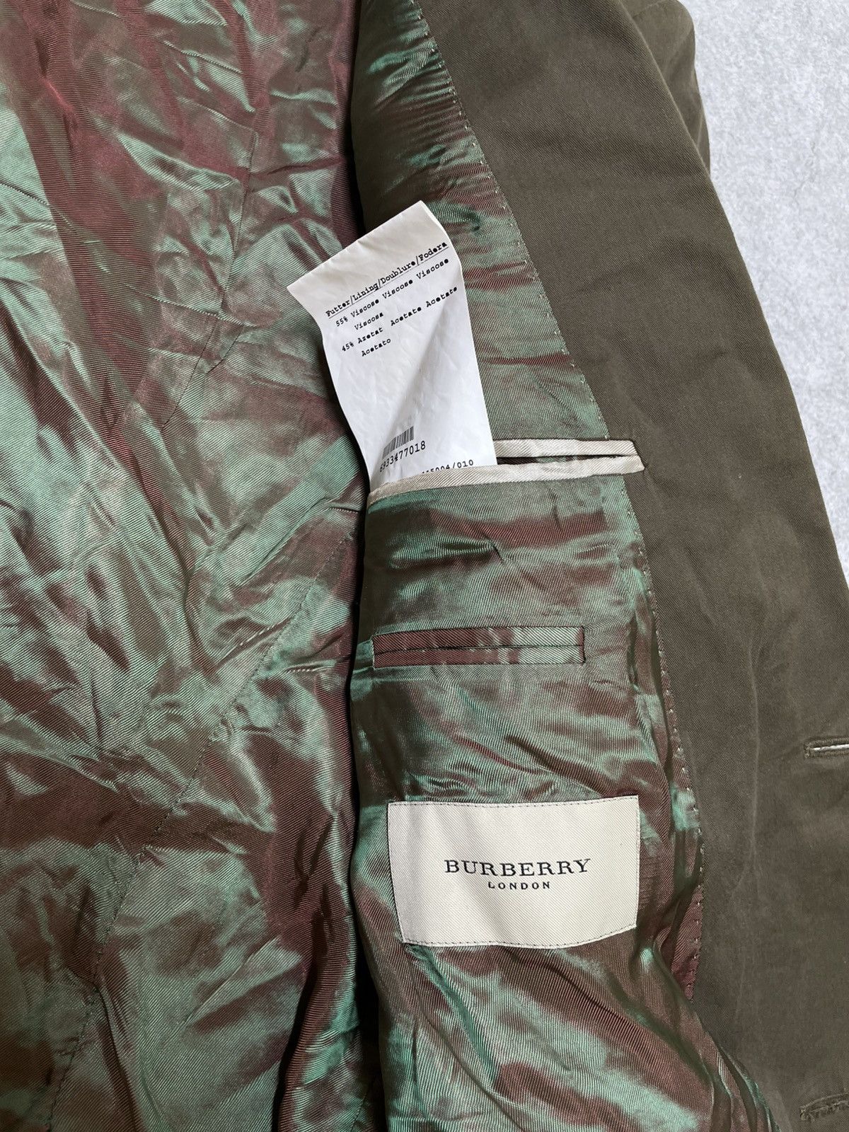 Burberry × Burberry Prorsum Khaki Y2K Burberry Blazer Jacket LGB Opium Style Size 50L - 9 Thumbnail